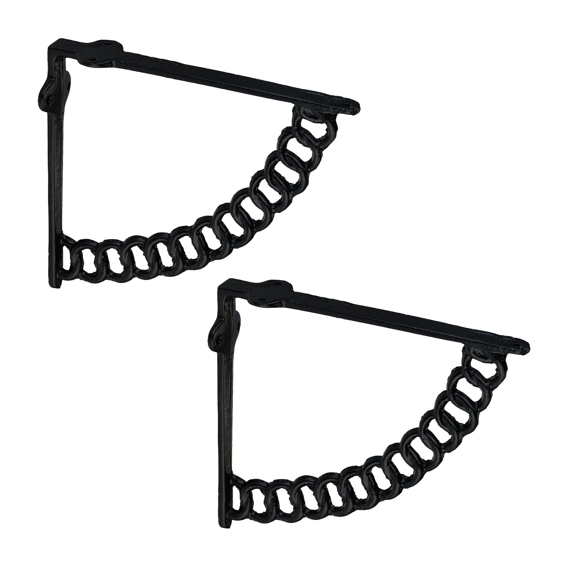 Regalträger 2er-Set Ketten-Design Schwarz von Relaxdays