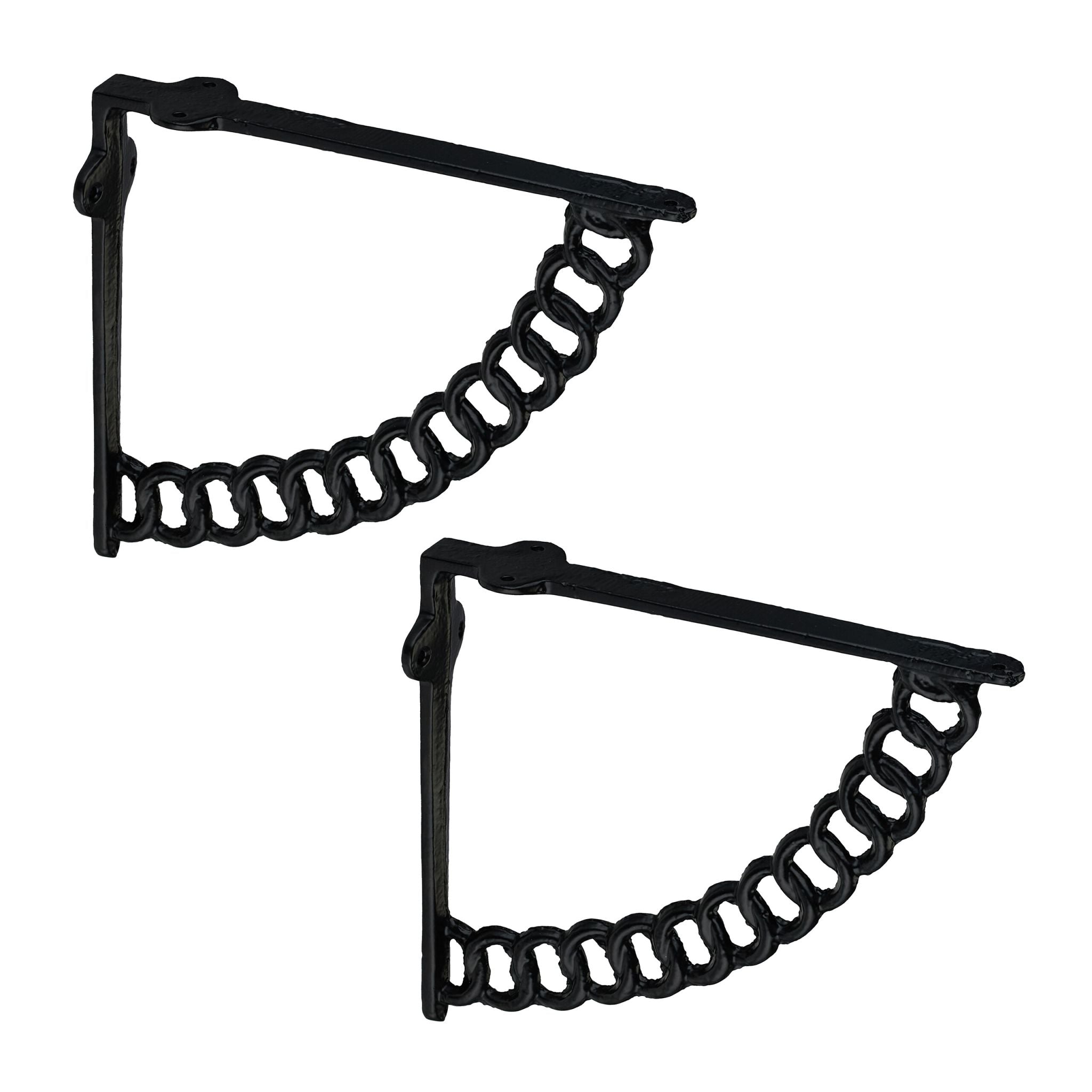 Regalträger 2er-Set Ketten-Design Schwarz von Relaxdays