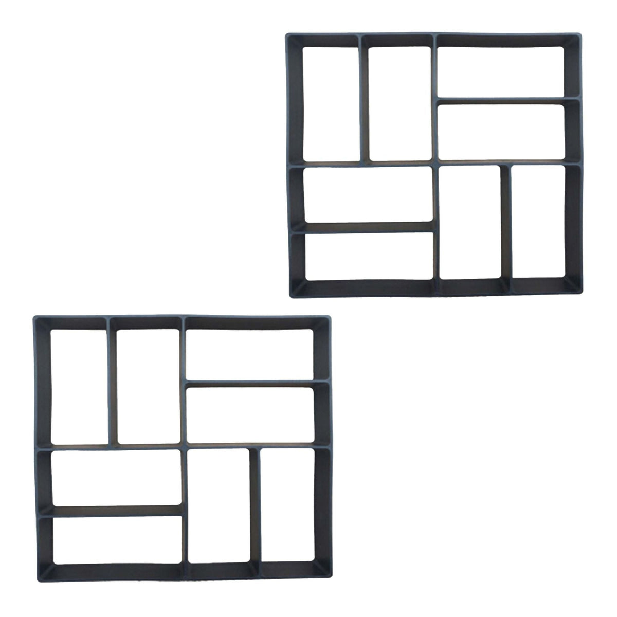 Pflasterform 2er-Set 40 x 40cm Schwarz von Relaxdays