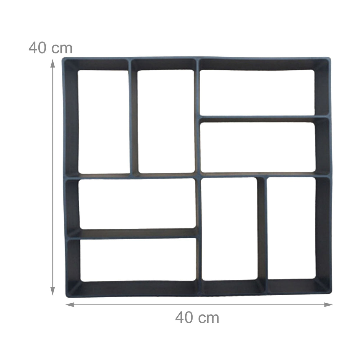 Pflasterform 2er-Set 40 x 40cm Schwarz von Relaxdays