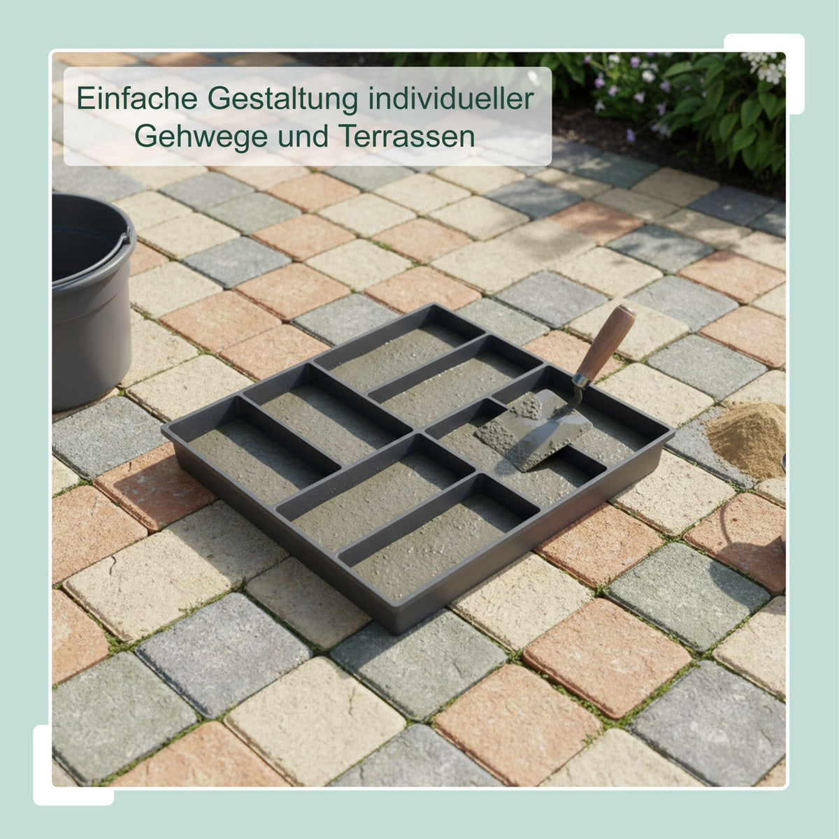 Pflasterform 2er-Set 40 x 40cm Schwarz von Relaxdays