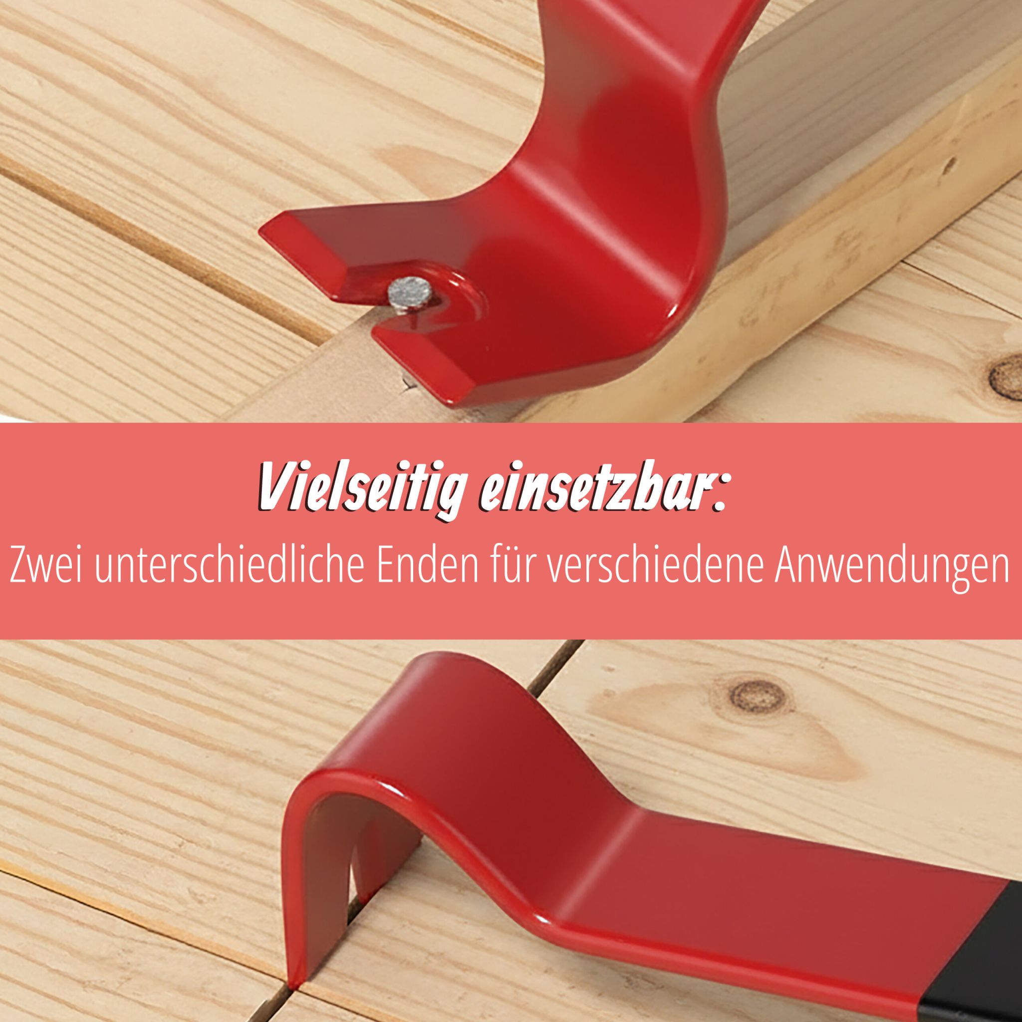 Brecheisen 3-tlg. Set Rot-Schwarz von Relaxdays