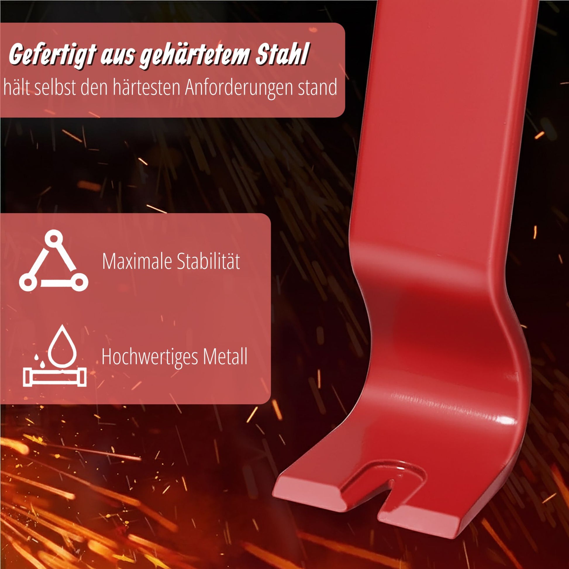 Brecheisen 3-tlg. Set Rot-Schwarz von Relaxdays