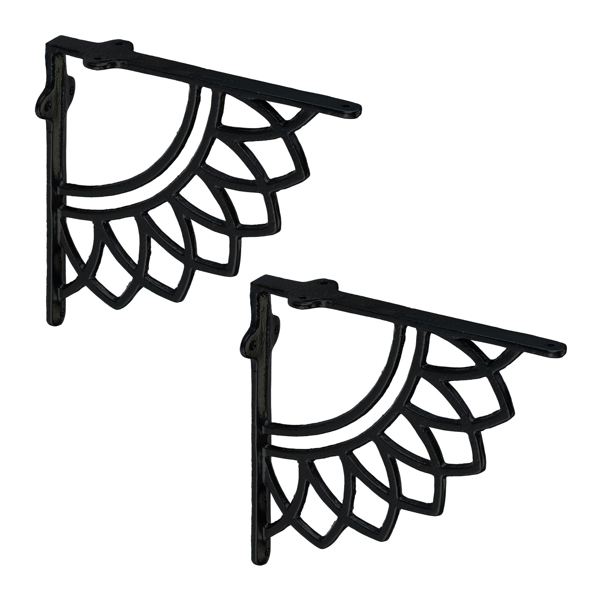 Regalträger 2er-Set Mandala-Design Schwarz von Relaxdays