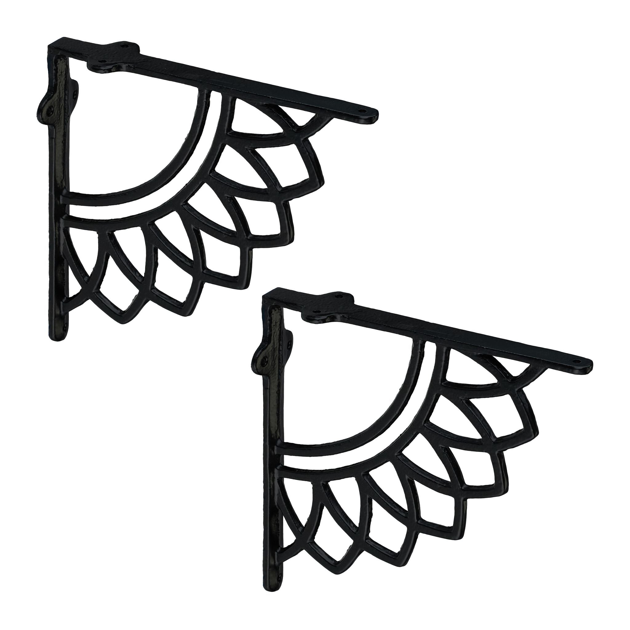 Regalträger 2er-Set Mandala-Design Schwarz von Relaxdays