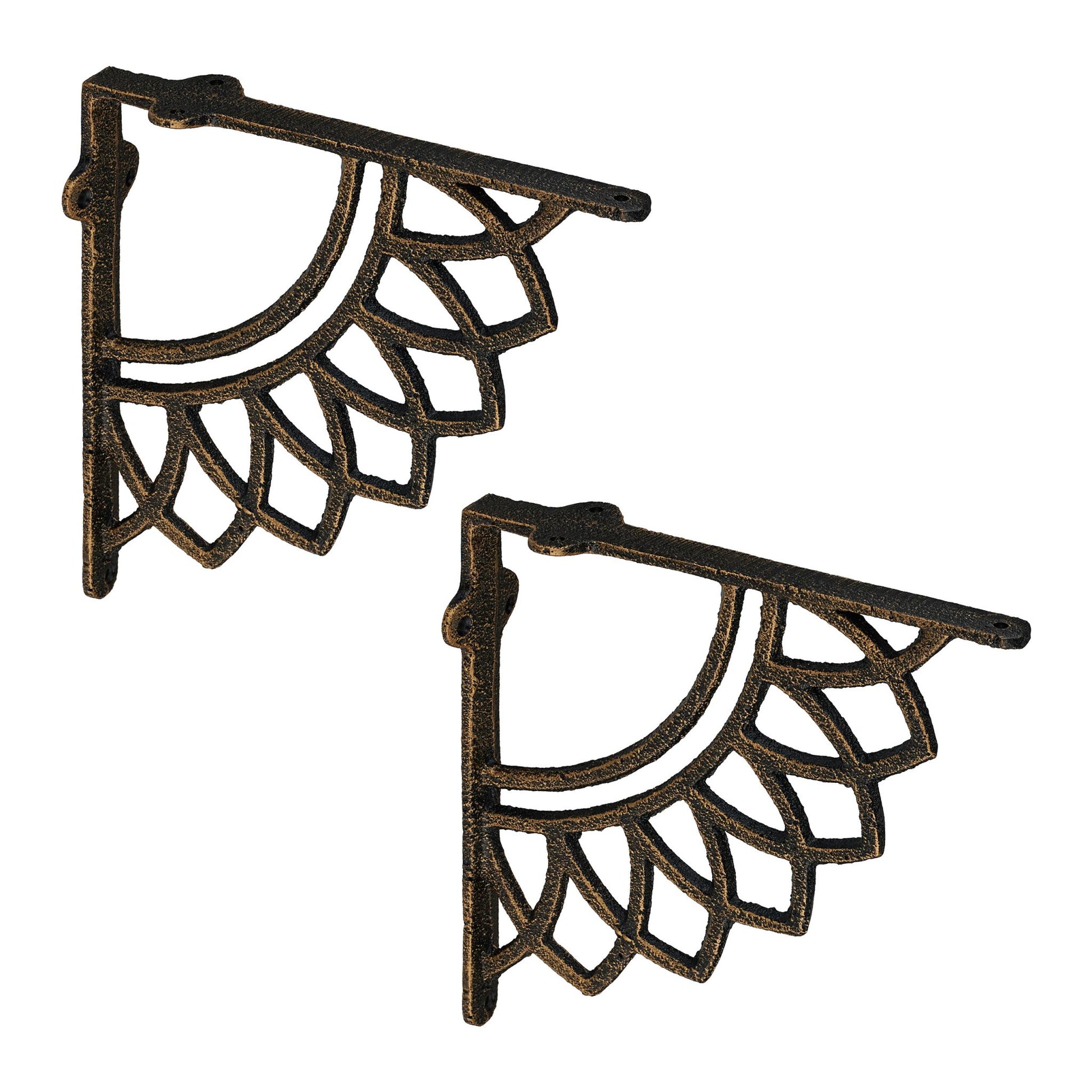 Regalträger 2er-Set Mandala-Design Gold-Schwarz von Relaxdays