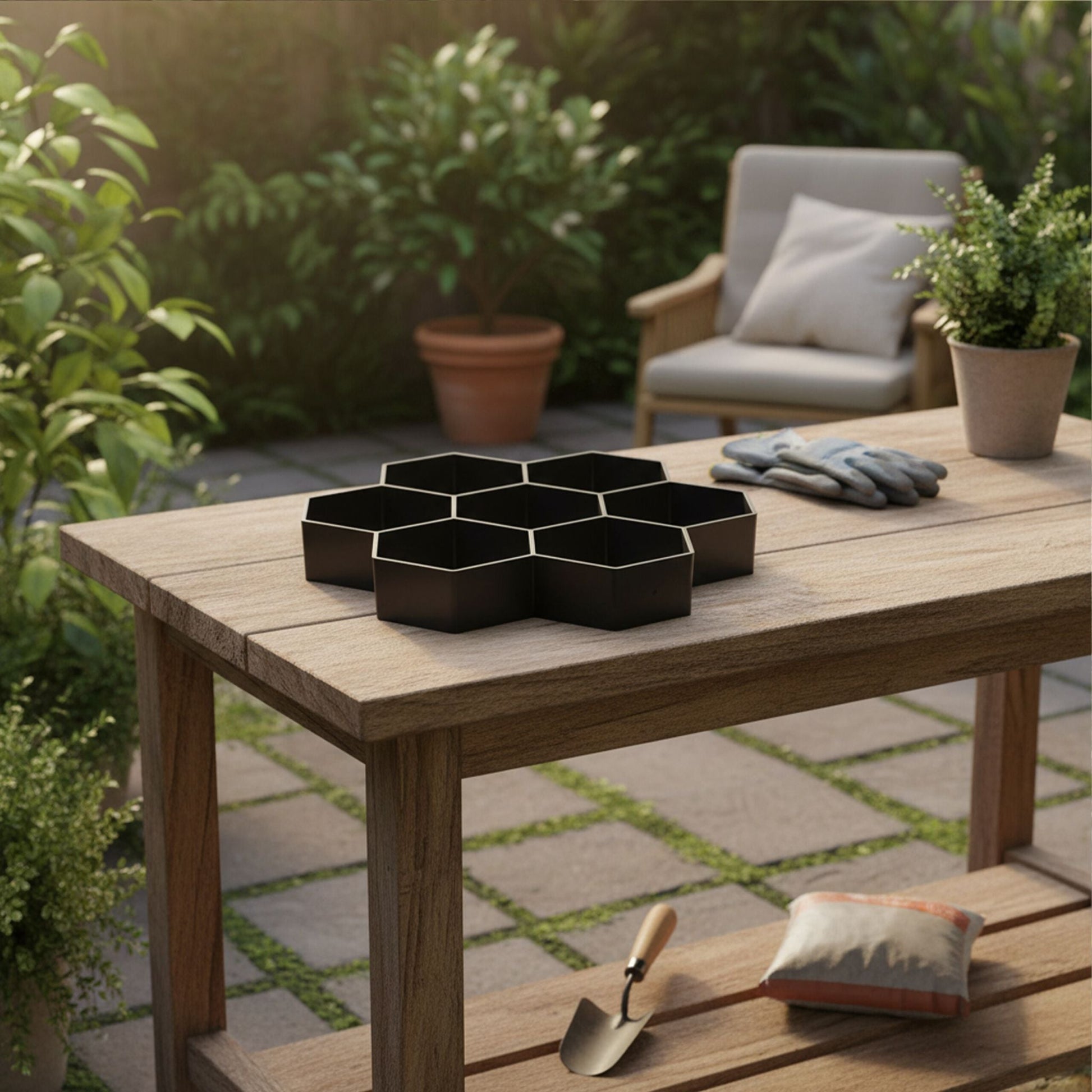 Pflasterform Bienenwabe 2er-Set Schwarz von Relaxdays
