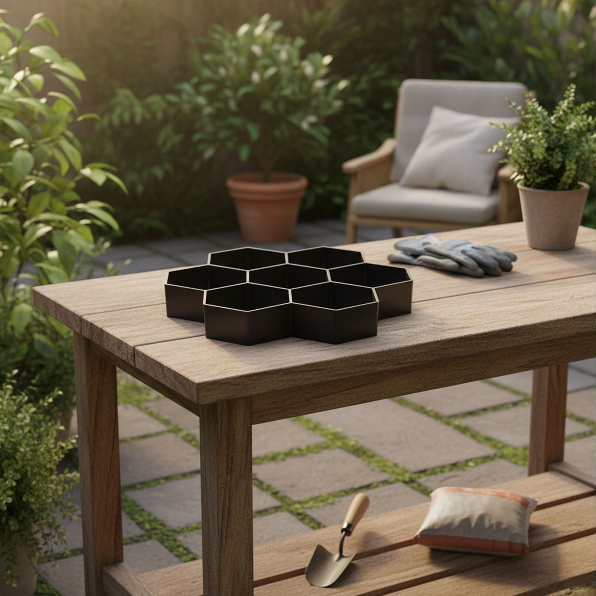 Pflasterform Bienenwabe 2er-Set Schwarz von Relaxdays