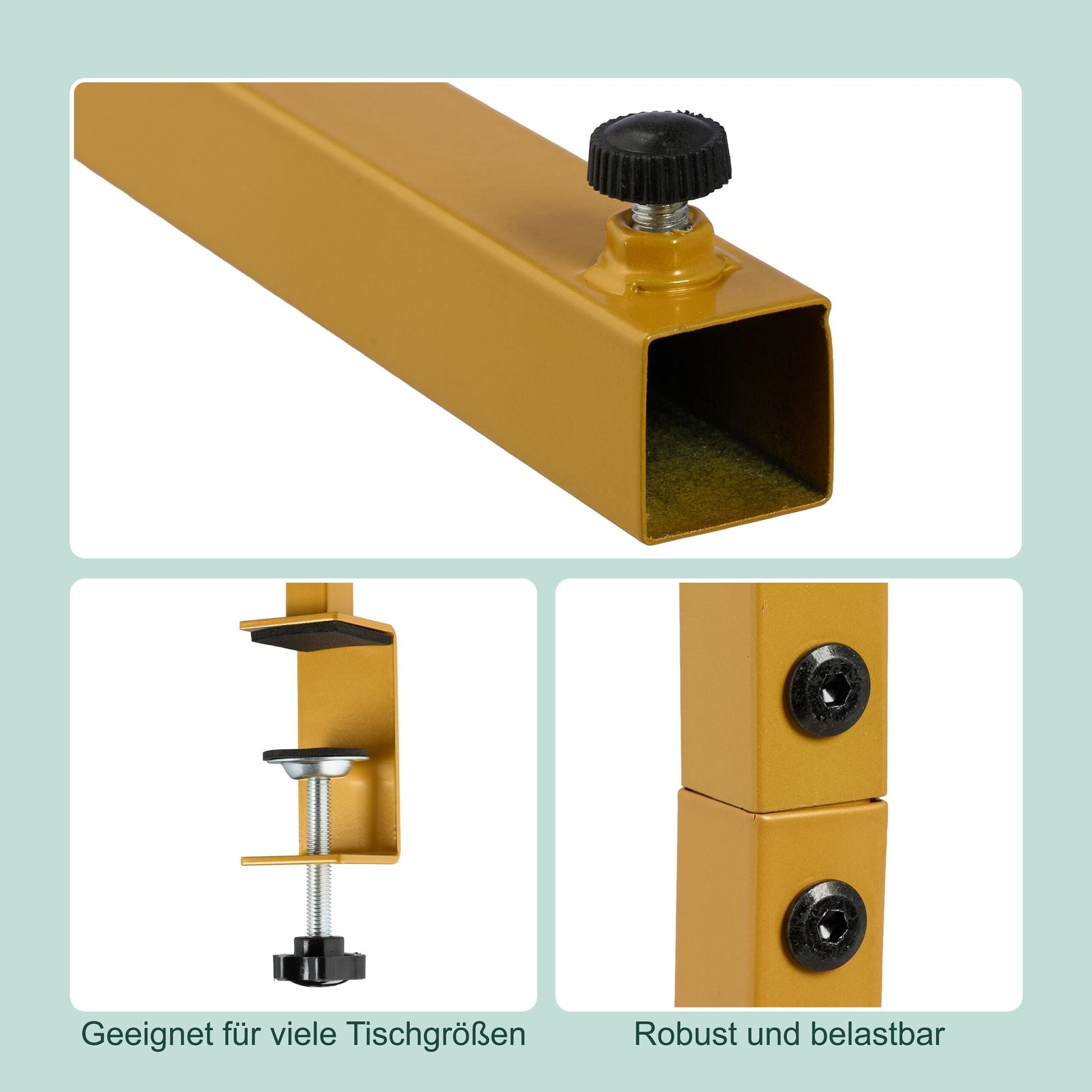 Ausziehbarer Tischbogen mit 2 Stangen Gold-Schwarz von Relaxdays
