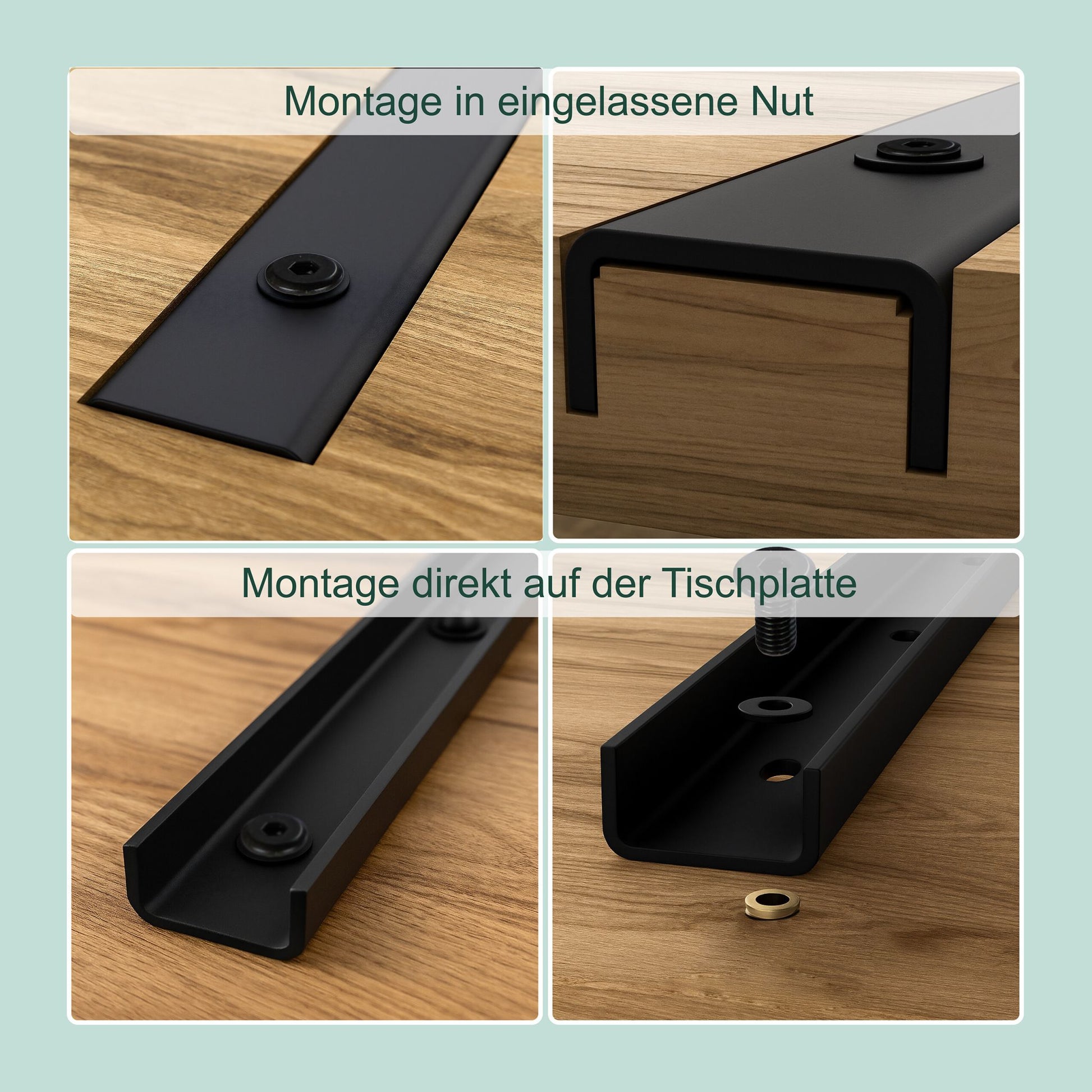 Gratleiste 3er-Set U-Form Gold-Schwarz von Relaxdays