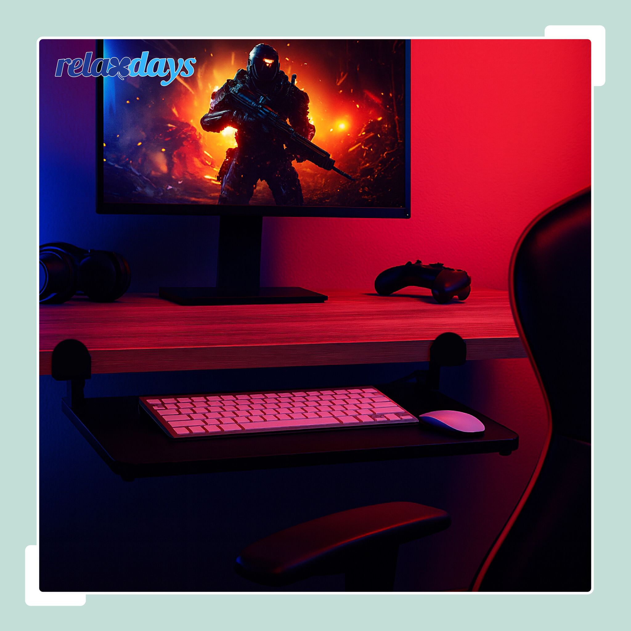 Ausziehbare Tastaturablage zum Klemmen Schwarz von Relaxdays