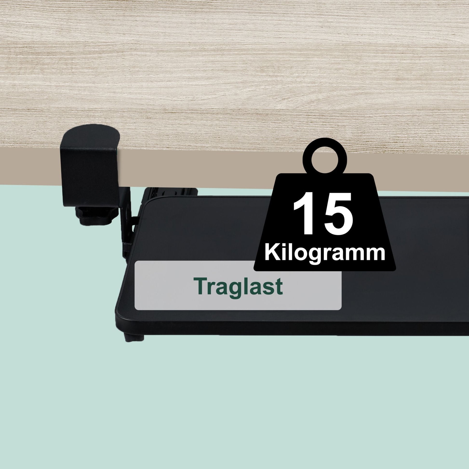 Ausziehbare Tastaturablage zum Klemmen Schwarz von Relaxdays