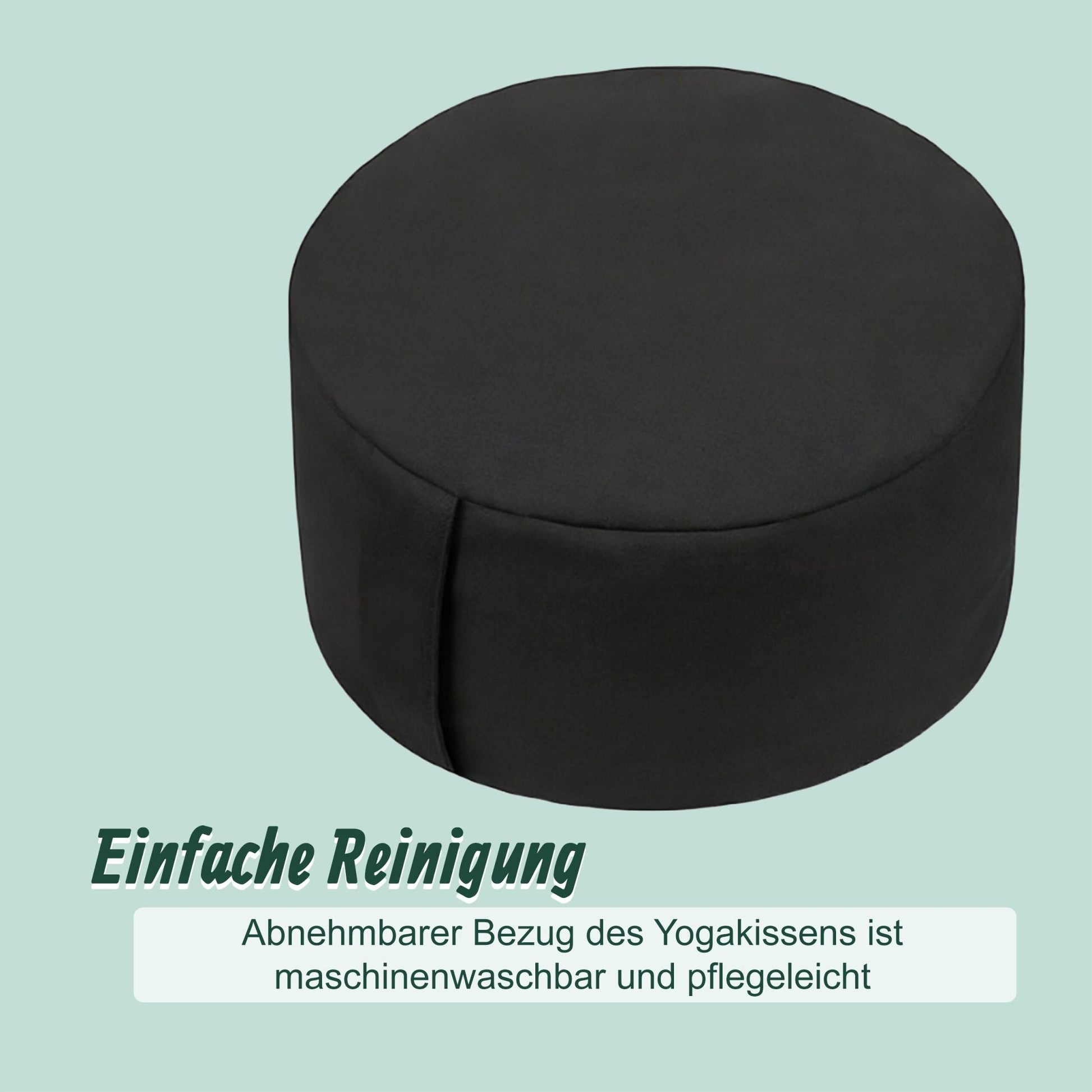 Meditationskissen mit Yogagurt Schwarz von Relaxdays