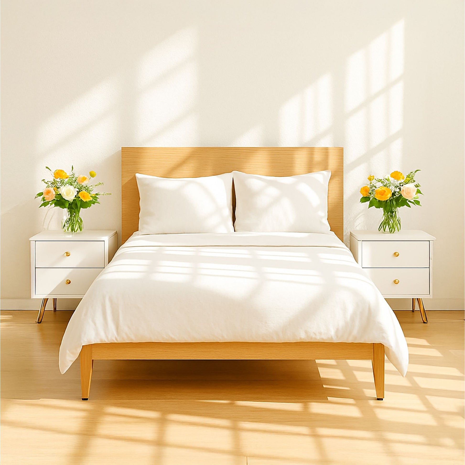 Nachttisch goldene Beine Weiss-Gold von Relaxdays