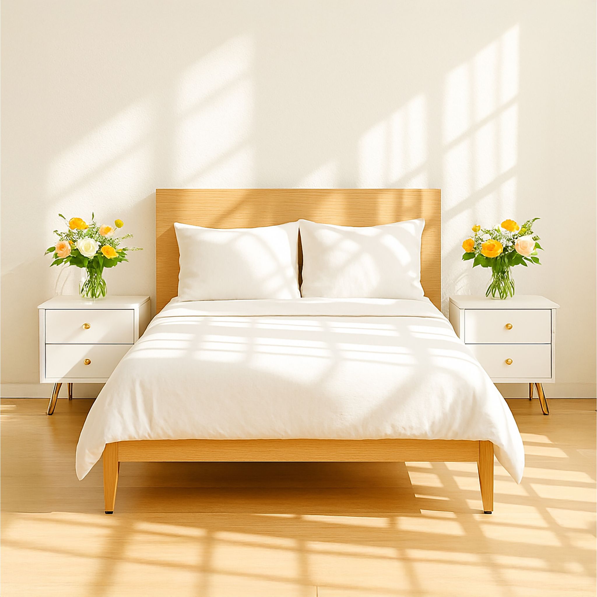 Nachttisch goldene Beine Weiss-Gold von Relaxdays