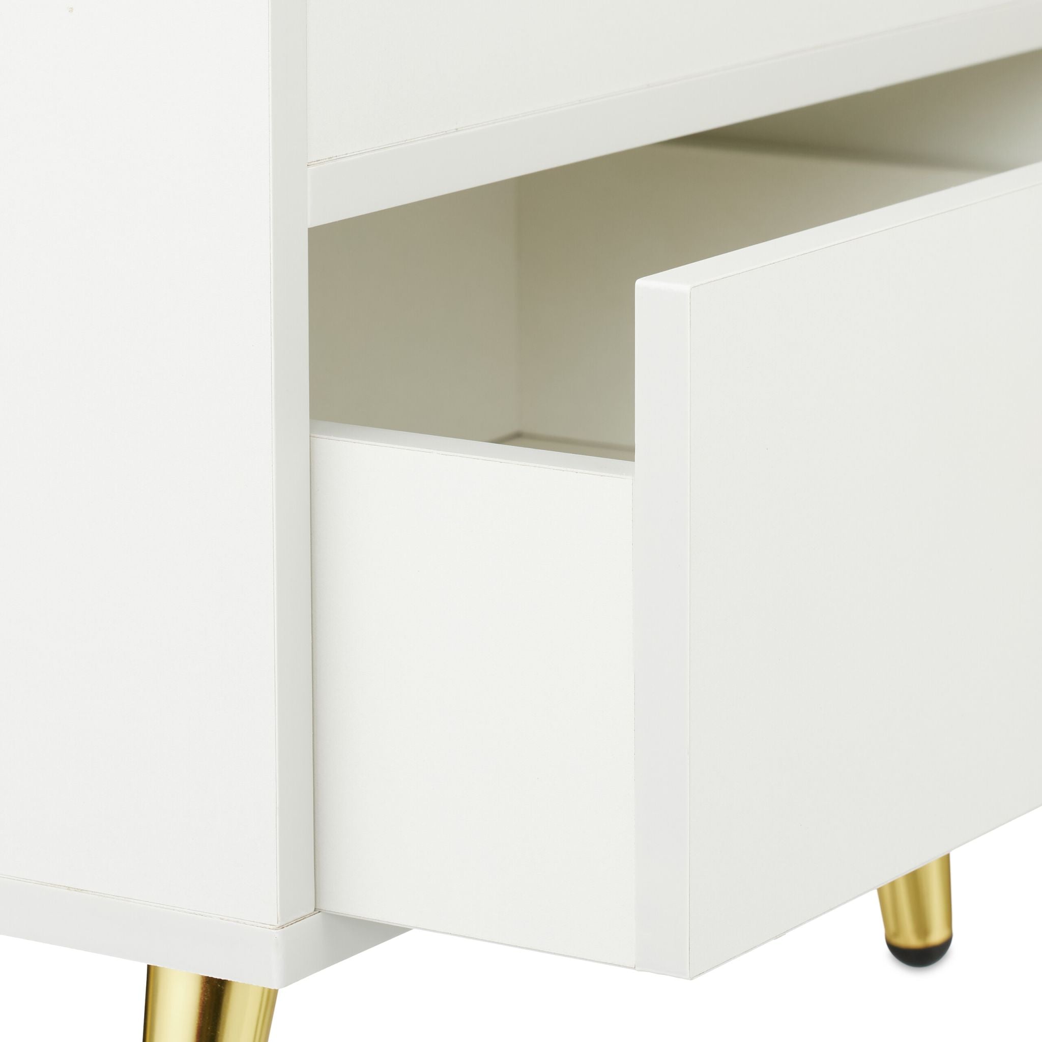 Nachttisch goldene Beine Weiss-Gold von Relaxdays