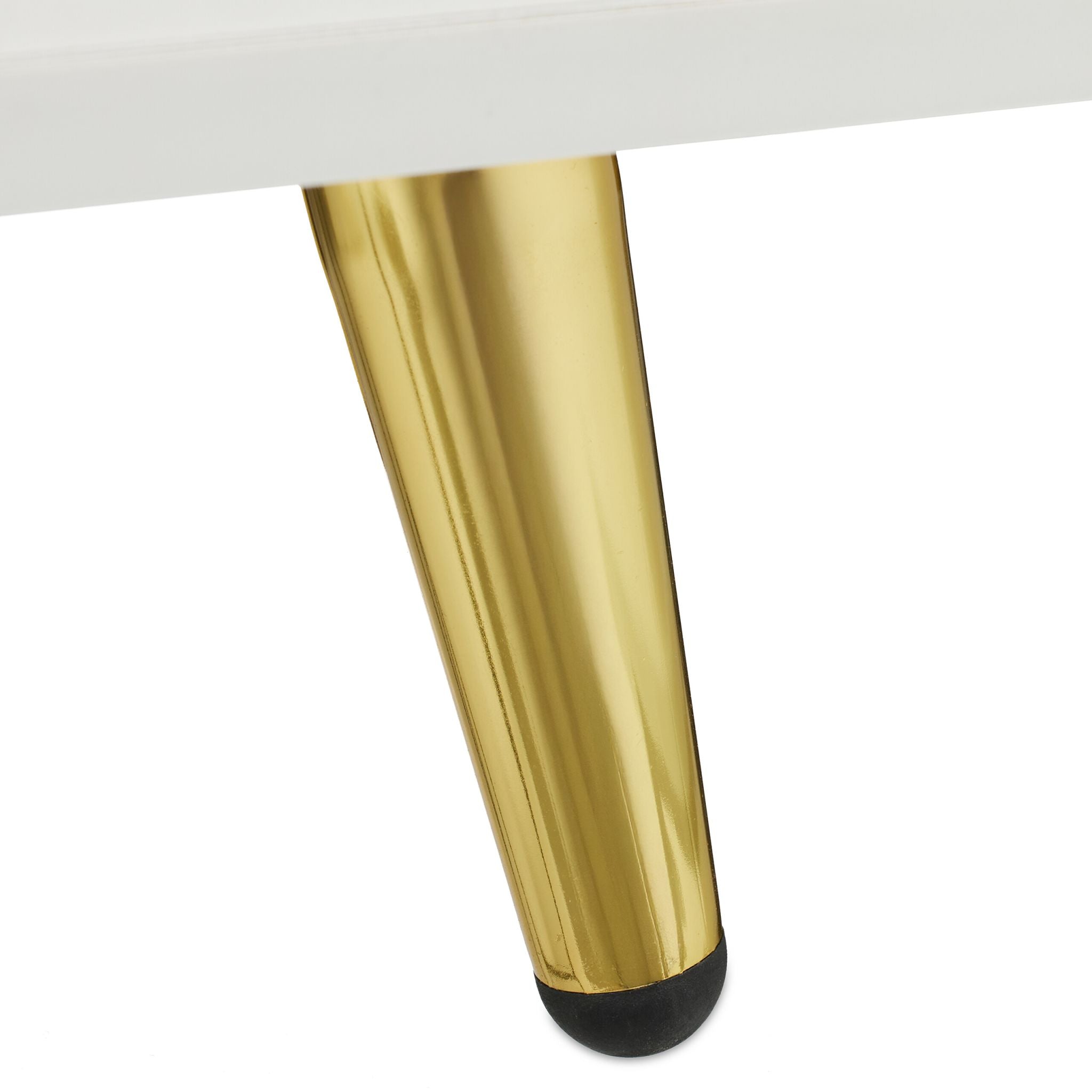 Nachttisch goldene Beine Weiss-Gold von Relaxdays