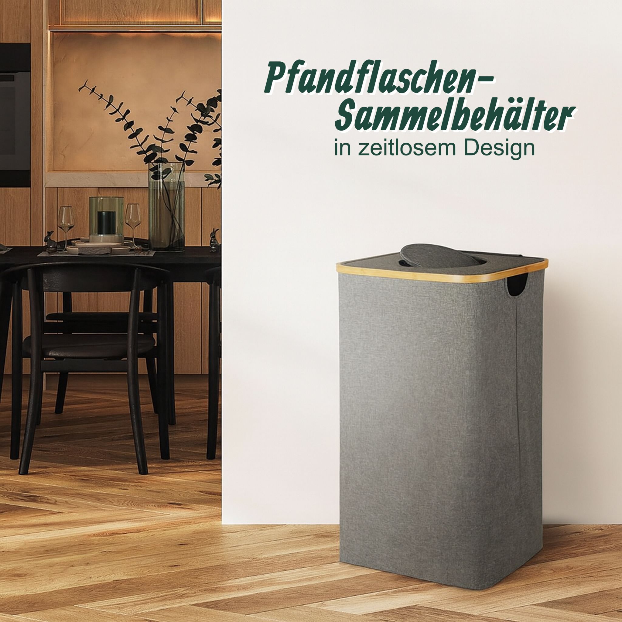 Flaschen Sammelbehälter 100l Hellbraun-Grau