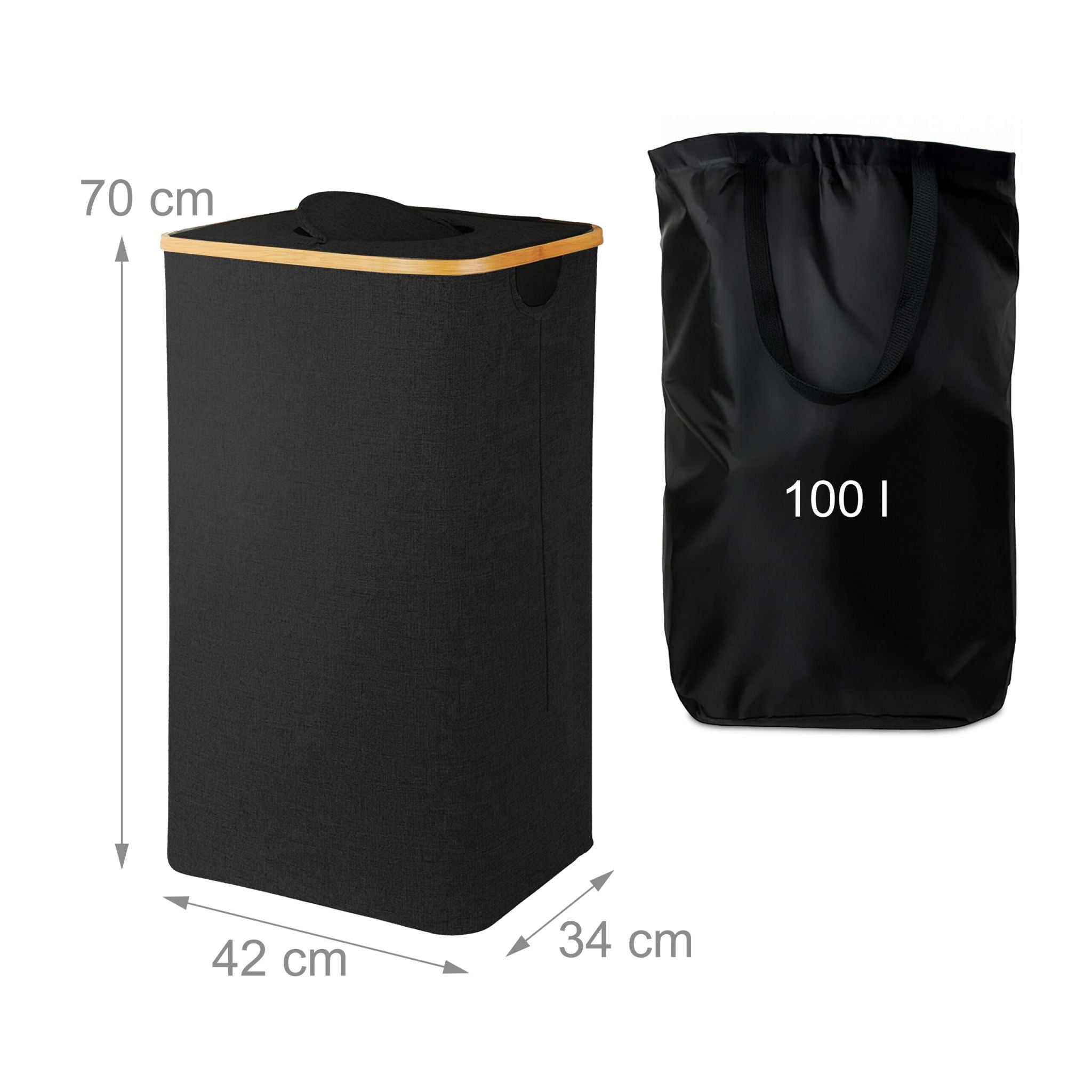 Flaschen Sammelbehälter 100l Hellbraun-Schwarz