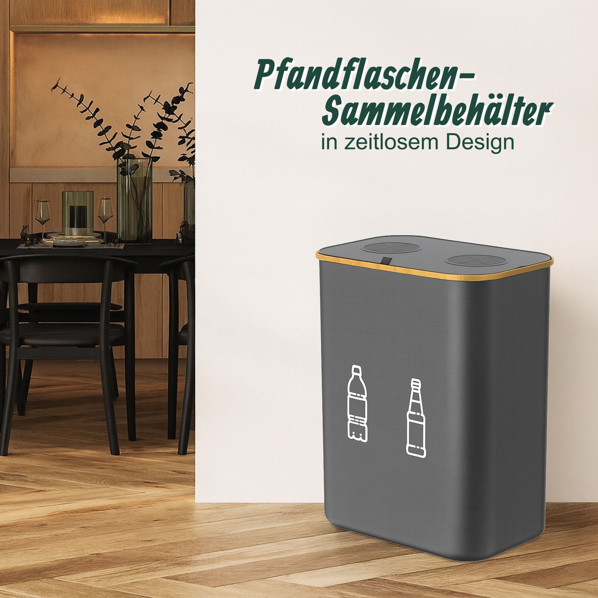Flaschen Sammelbehälter 160l Weiss-Hellbraun-Grau von guteszeug.ch