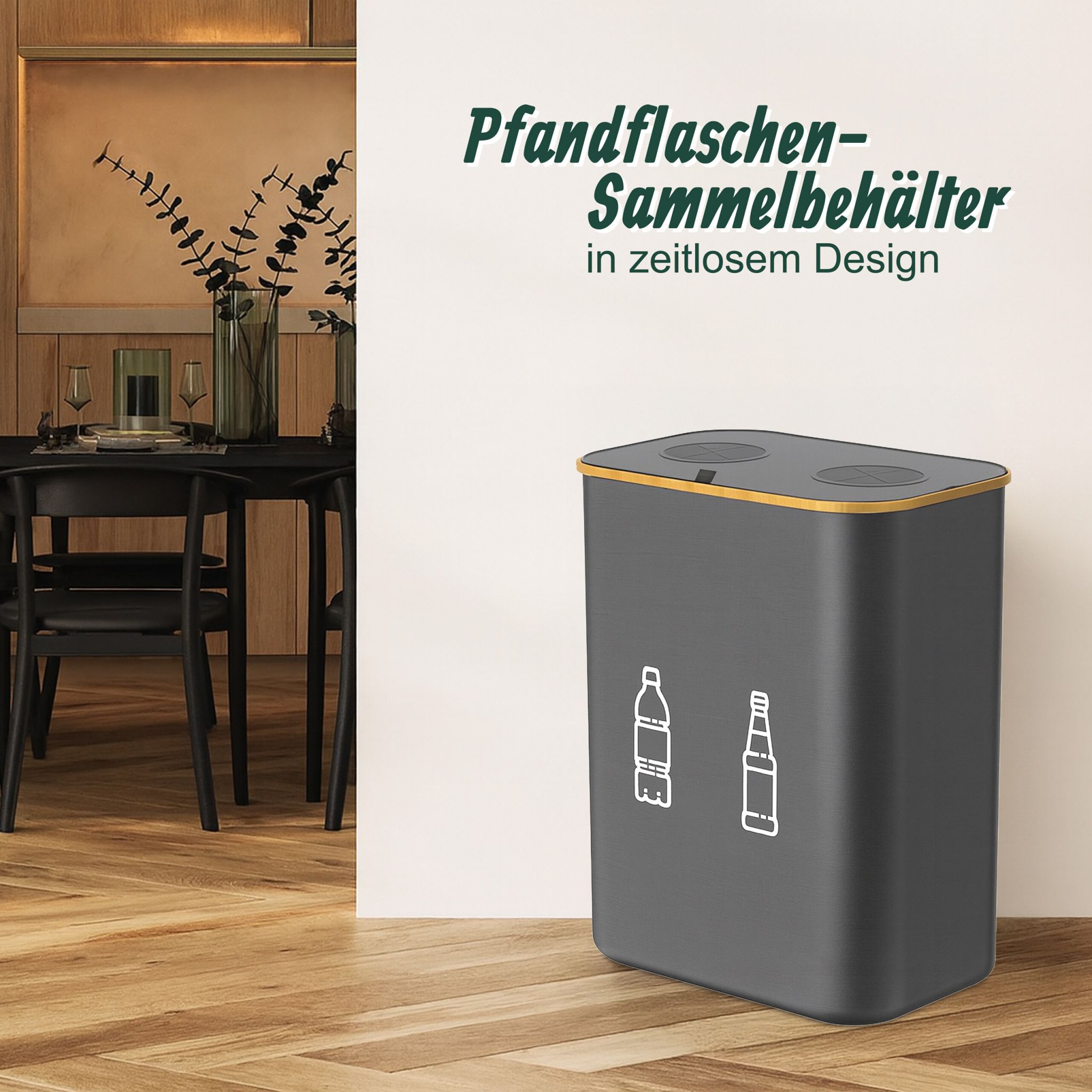 Flaschen Sammelbehälter 160l Weiss-Hellbraun-Grau von guteszeug.ch