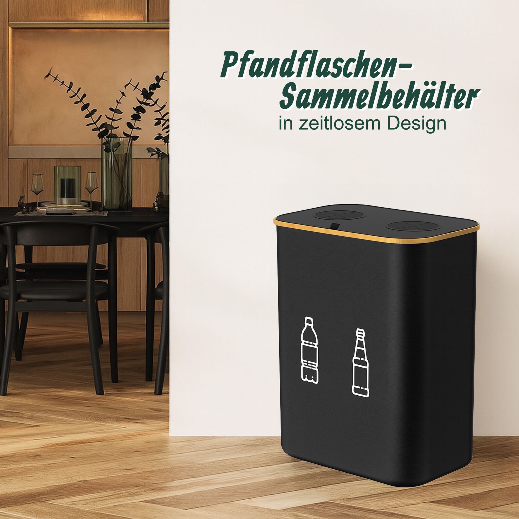 Flaschen Sammelbehälter 160l Weiss-Hellbraun-Grau von guteszeug.ch