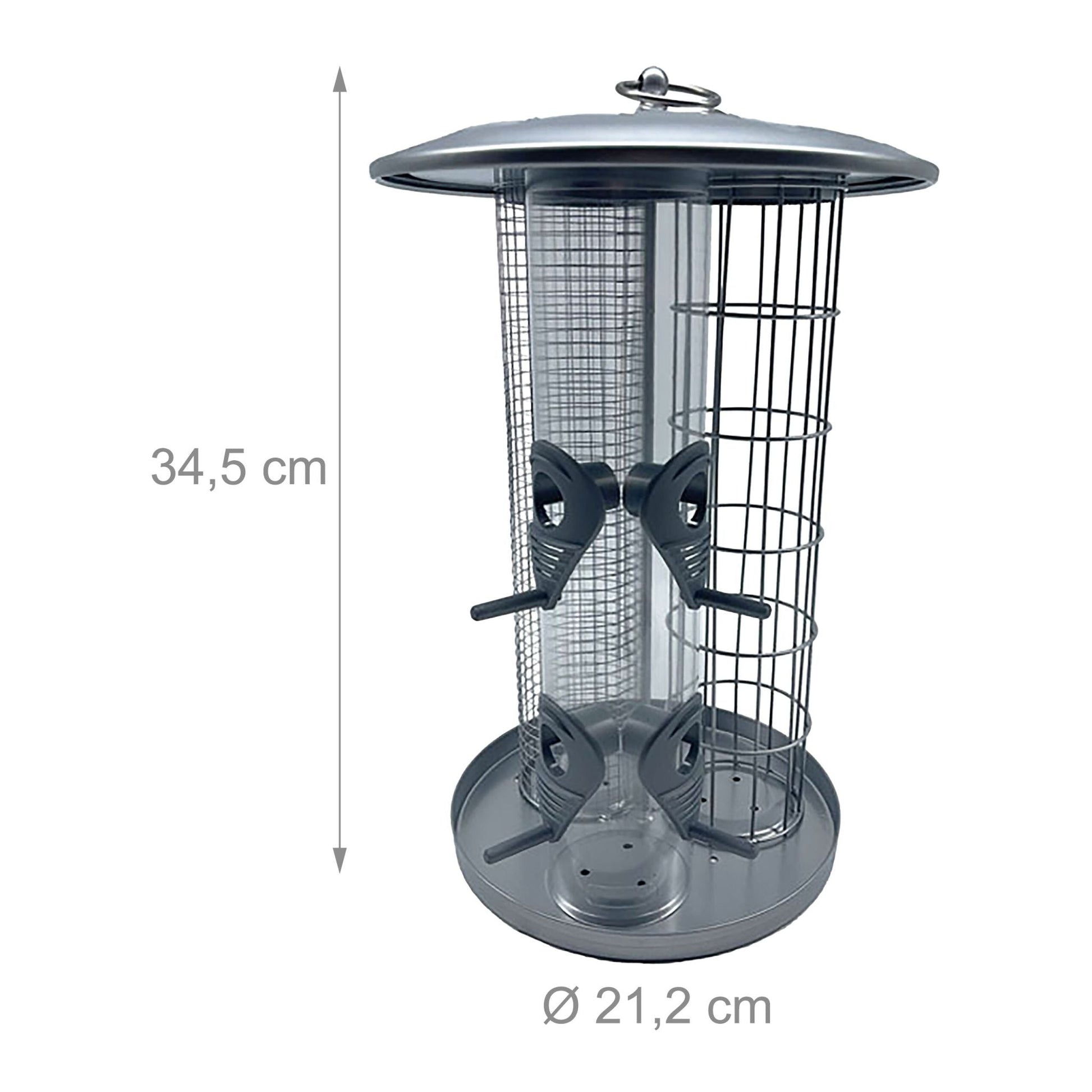 3-in-1 Vogelfutterstation Silber von Relaxdays