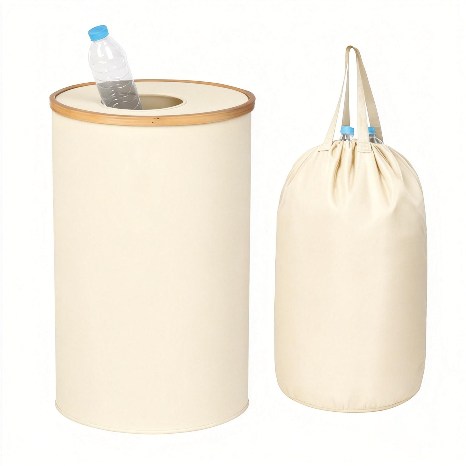 Pfandflaschen Sammelbehälter 100l Beige-Hellbraun von Relaxdays