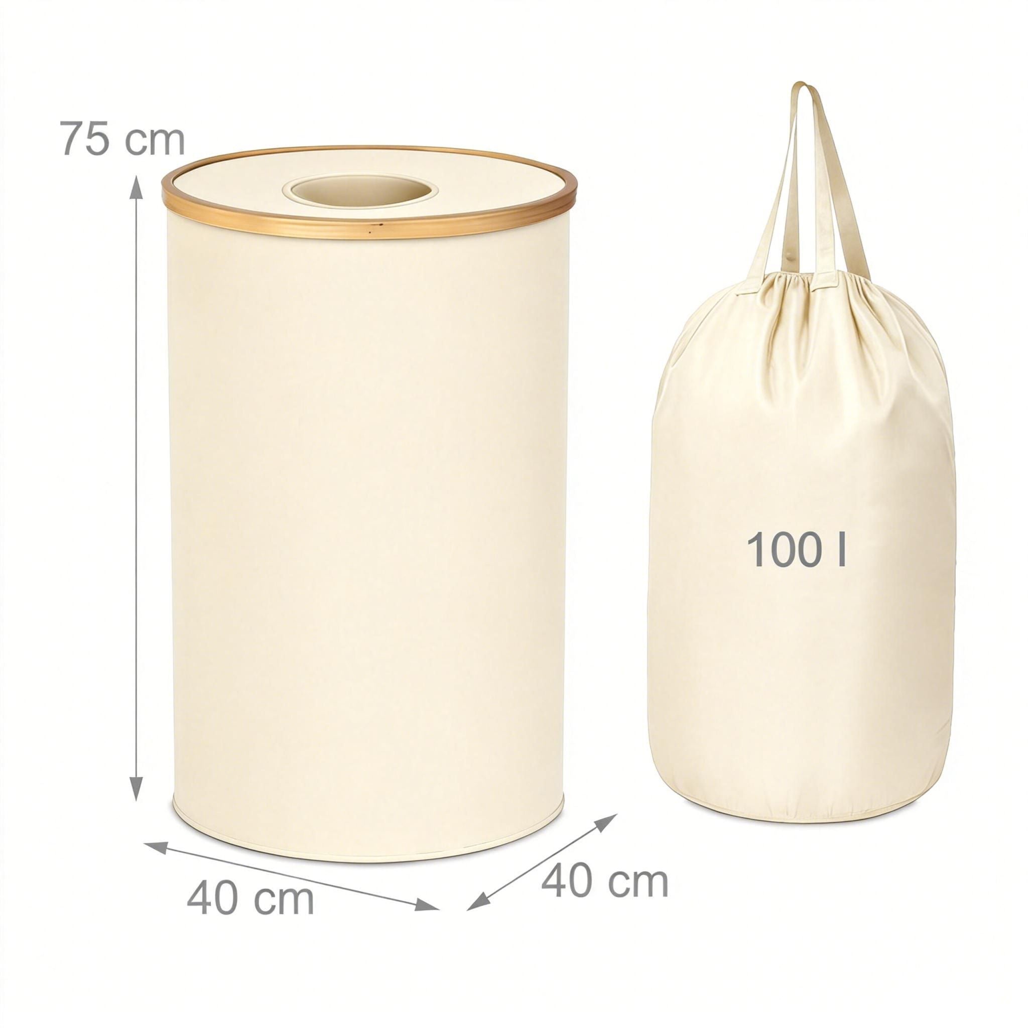 Pfandflaschen Sammelbehälter 100l Beige-Hellbraun von Relaxdays