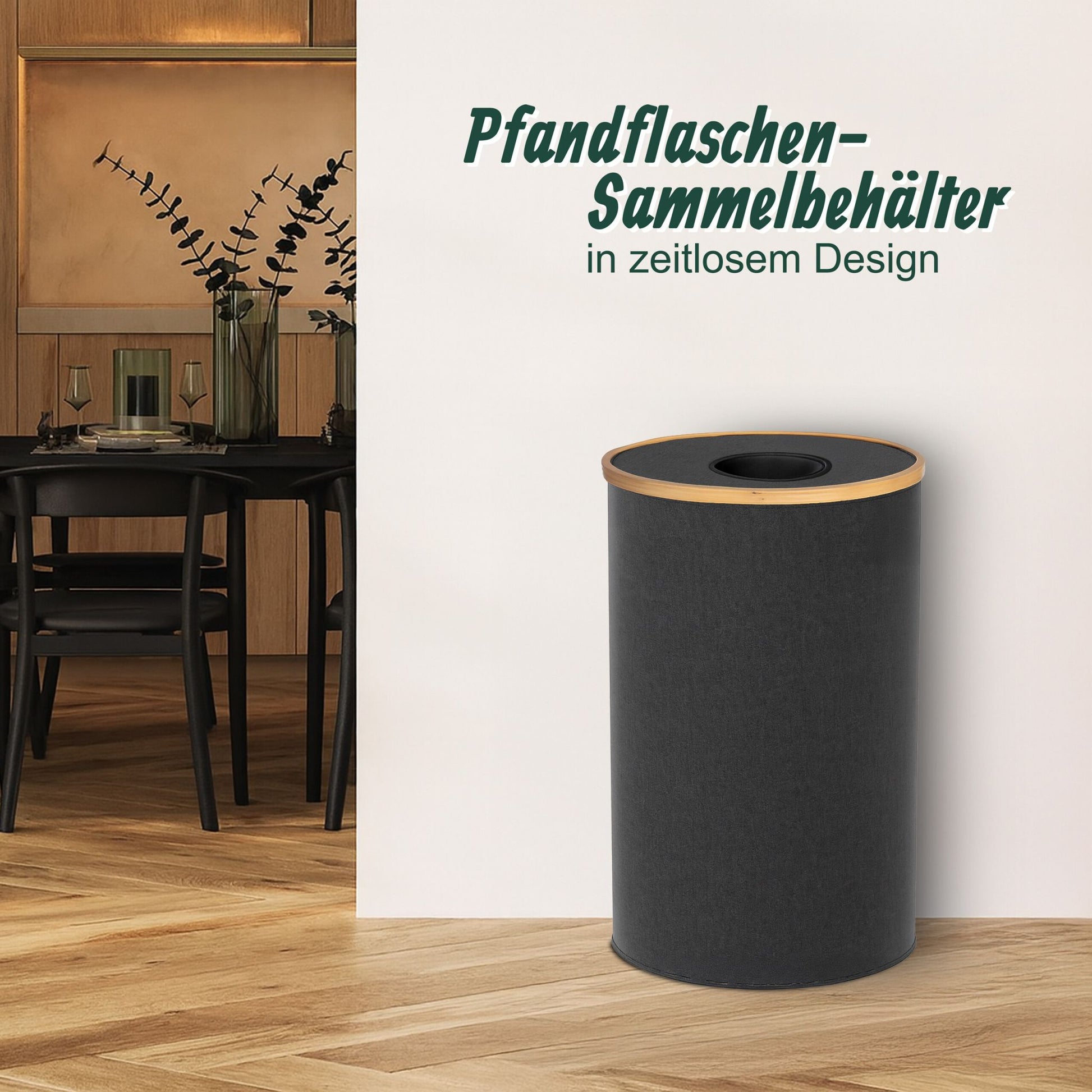 Flaschen Sammelbehälter 100l Hellbraun-Schwarz von guteszeug.ch