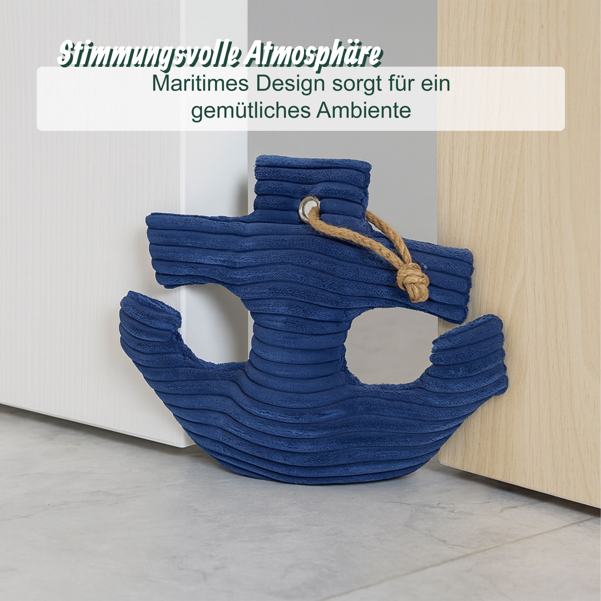 Türstopper Anker Dunkelblau-Hellbraun von Relaxdays