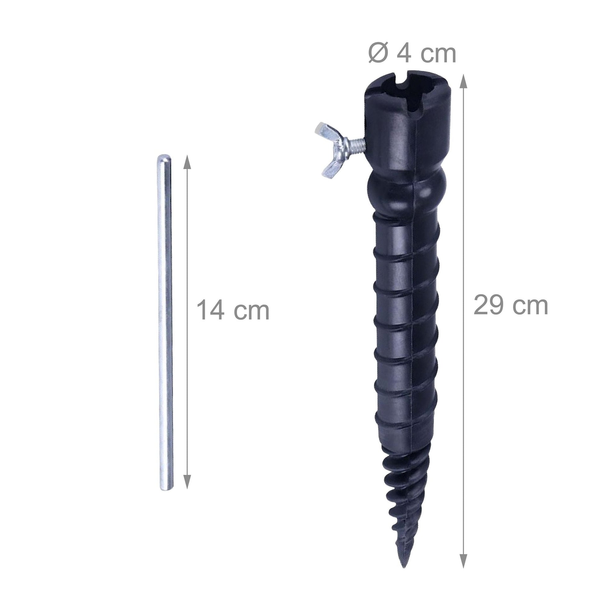 Bodenhülse für 25 mm Stöcke Schwarz-Silber von Relaxdays