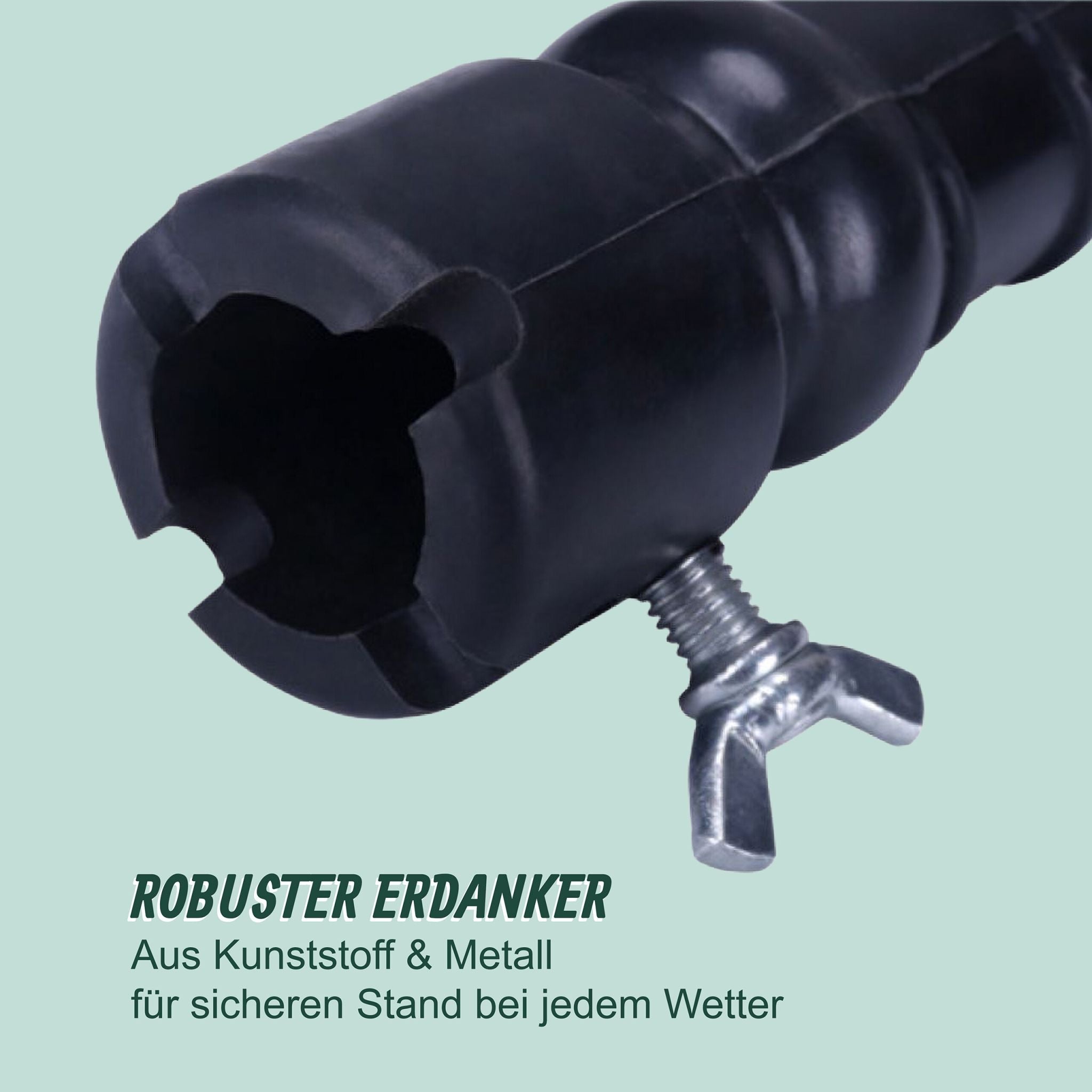 Bodenhülse für 25 mm Stöcke Schwarz-Silber von Relaxdays