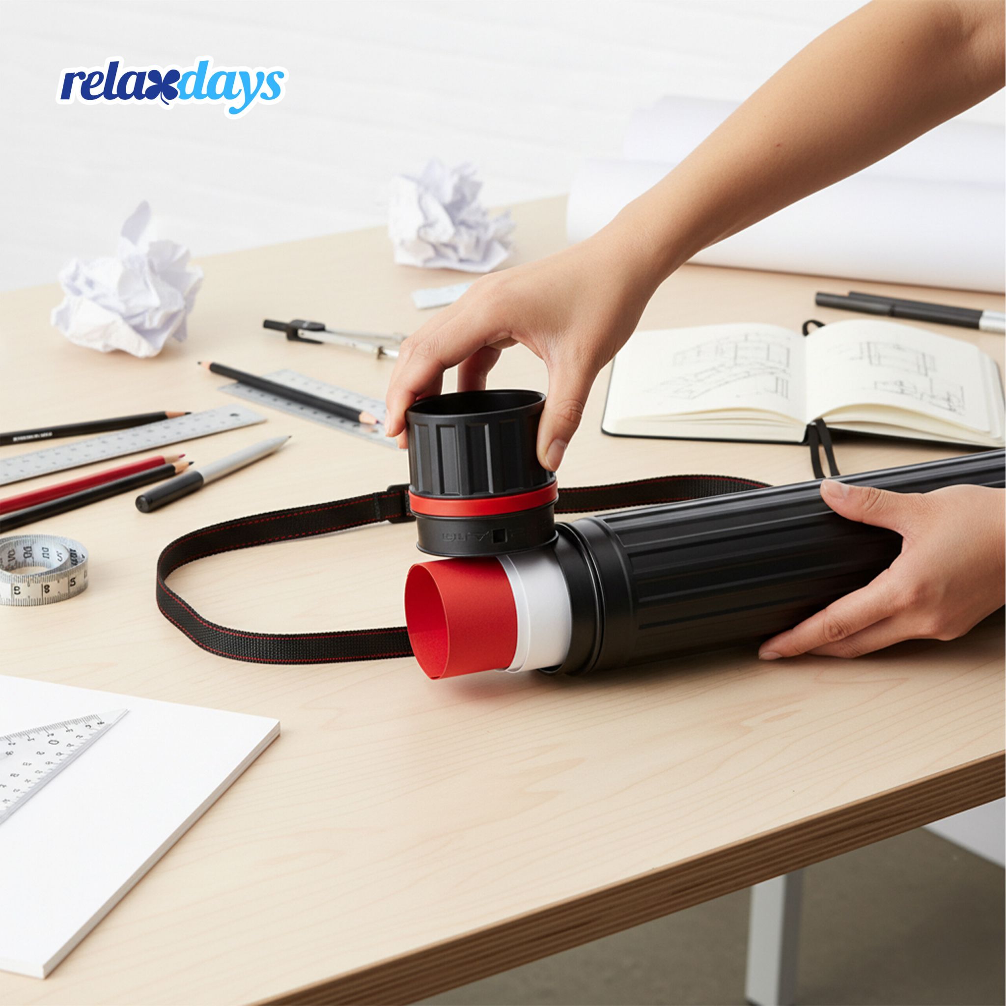 Ausziehbare Posterrolle Rot-Schwarz von Relaxdays