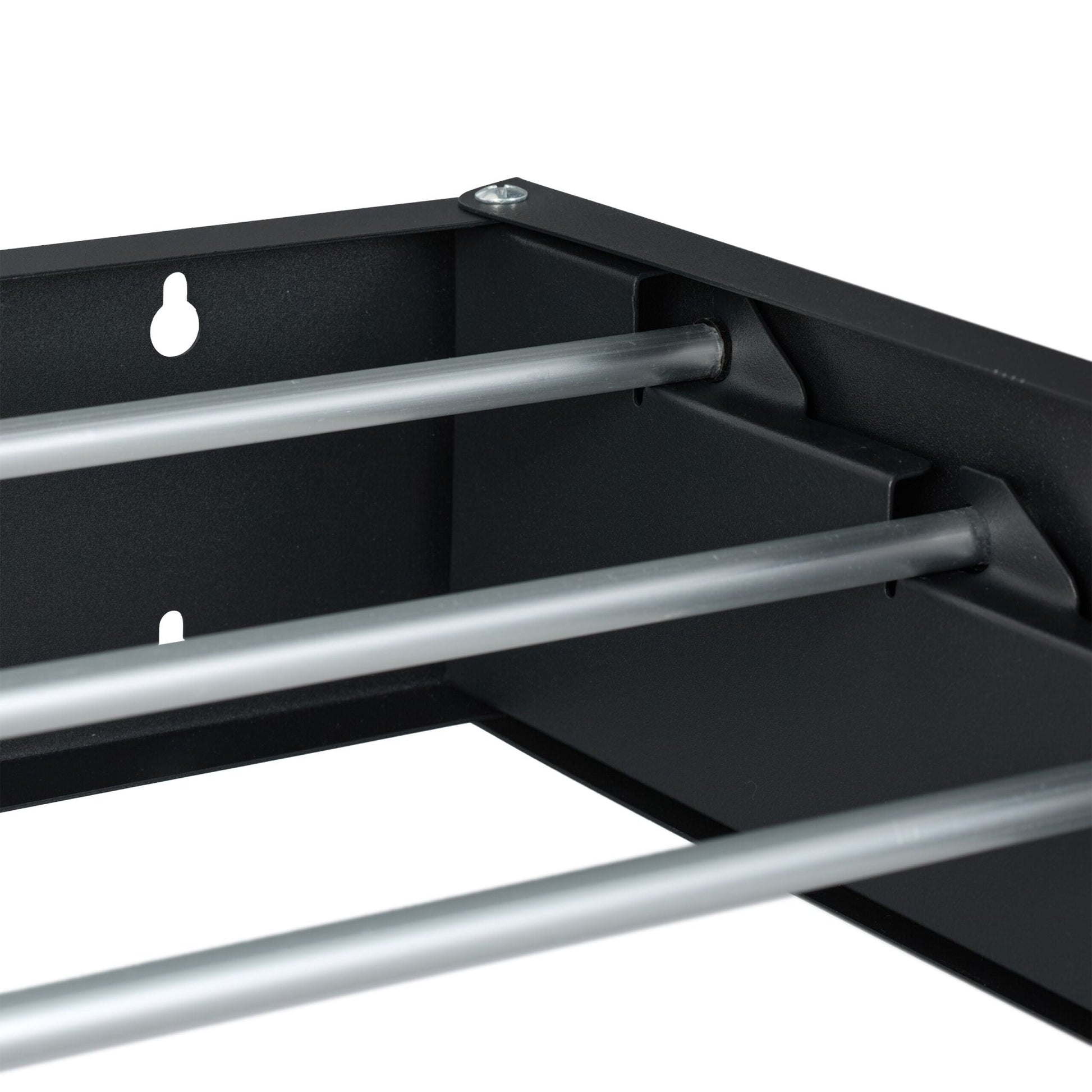 Wäscheständer Wandmontage klappbar Schwarz-Silber von Relaxdays