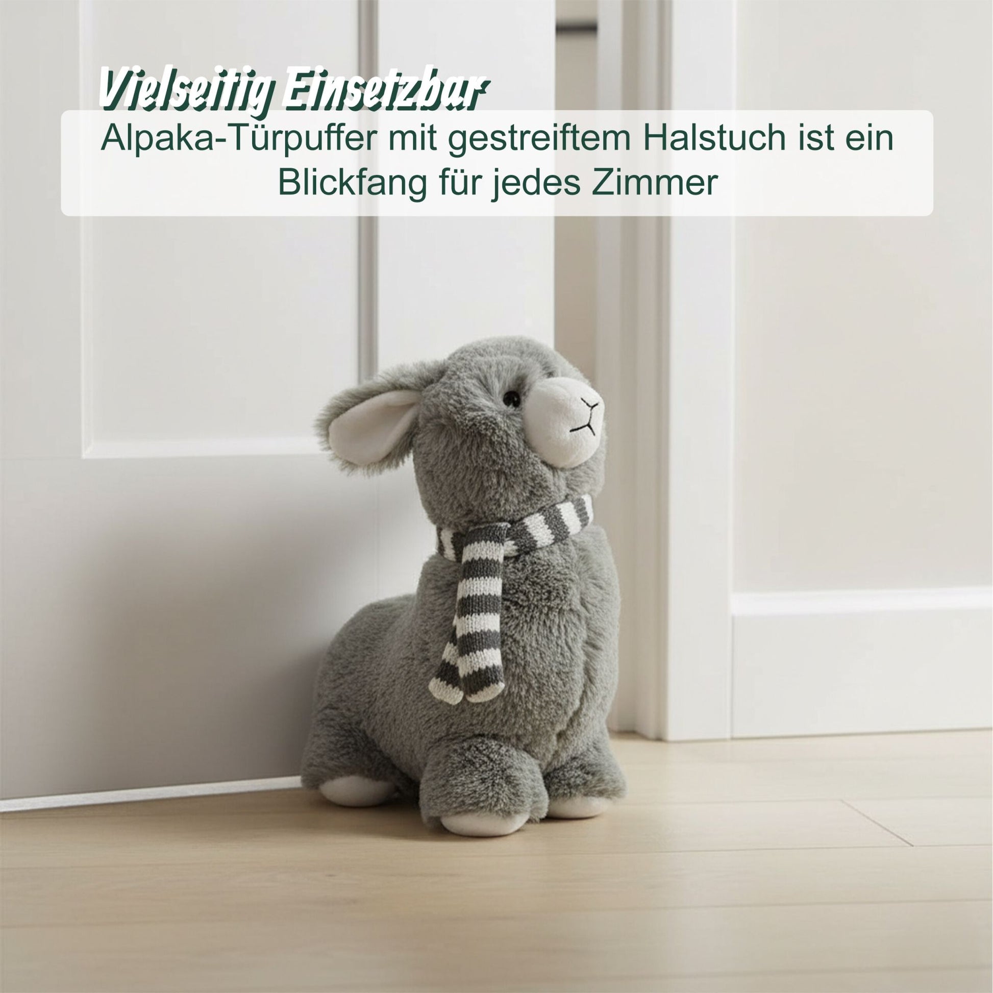 Türstopper Alpaka Weiss-Grau von Relaxdays