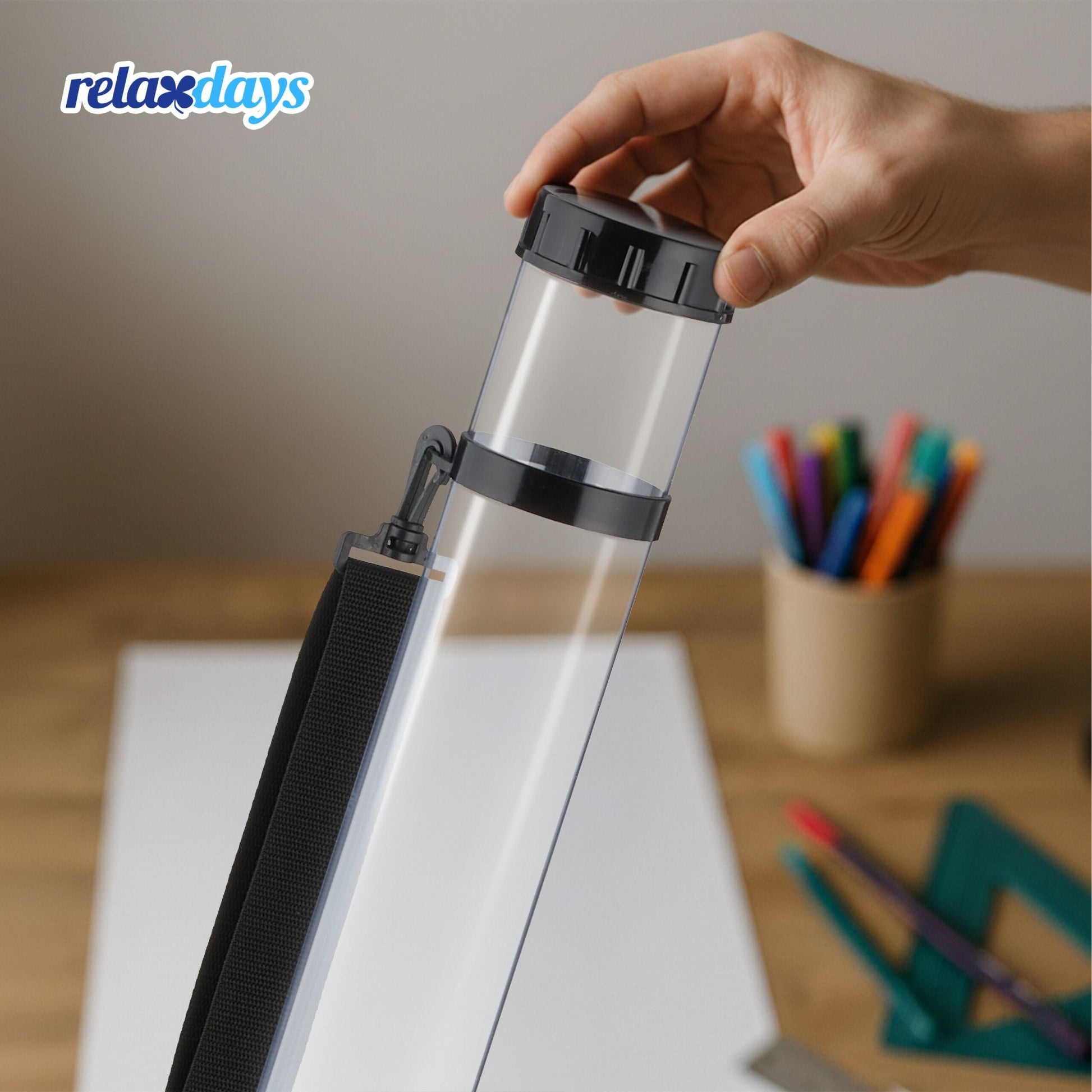 Posterrolle transparent Schwarz-Transparent von Relaxdays