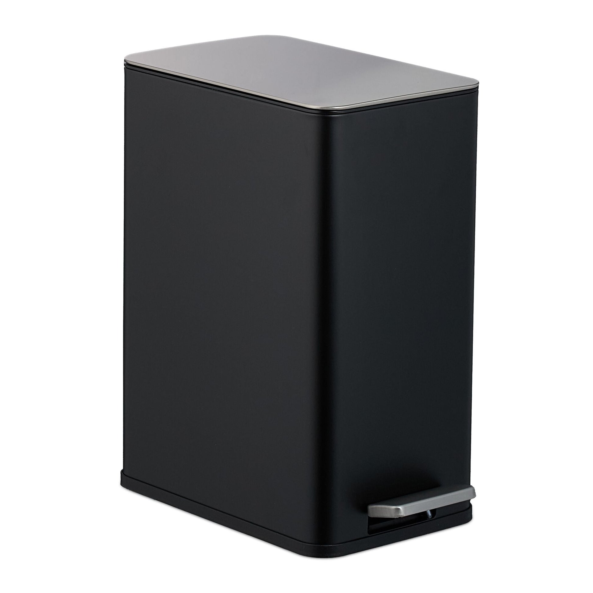 Kosmetikeimer 10 Liter Schwarz-Silber von Relaxdays