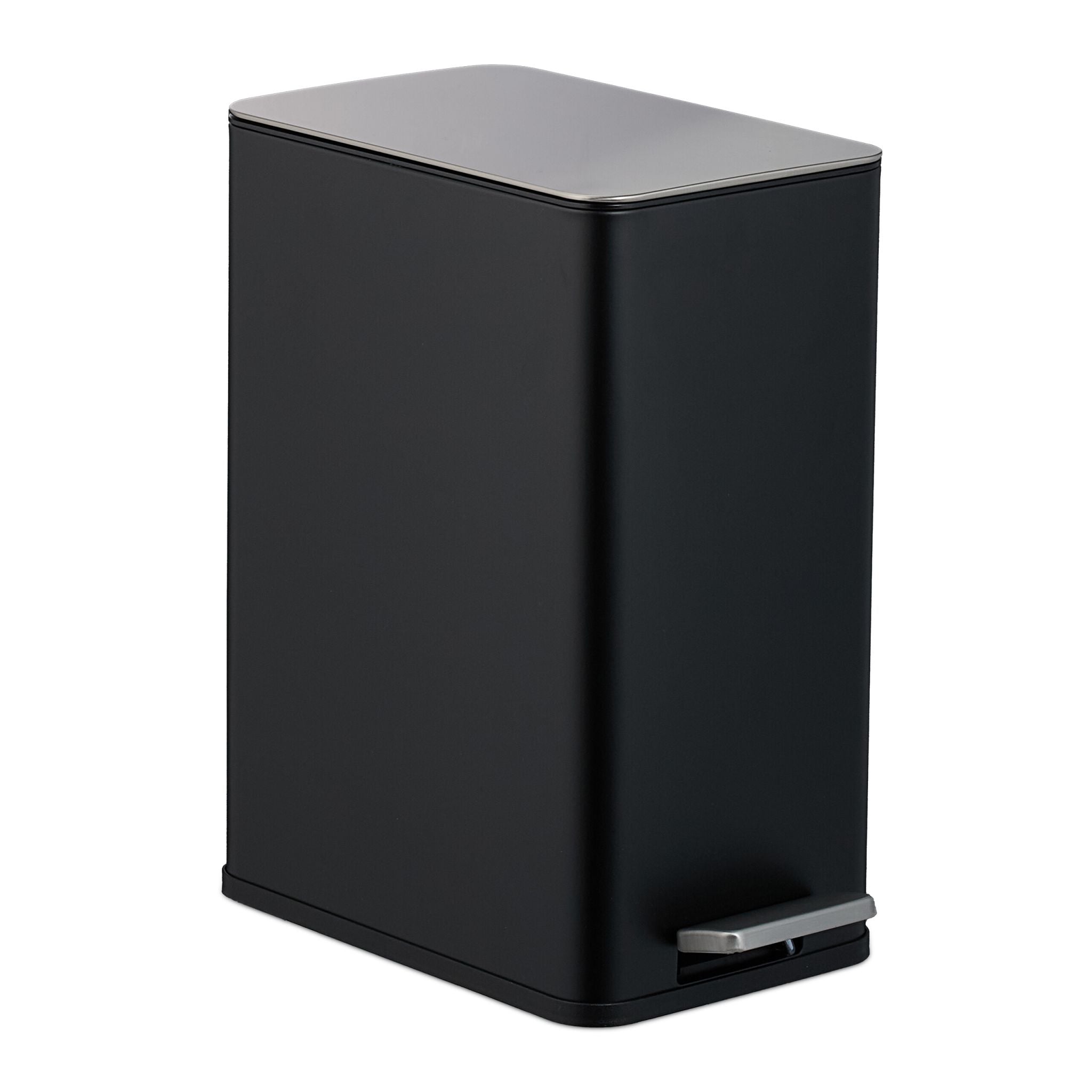 Kosmetikeimer 10 Liter Schwarz-Silber von Relaxdays