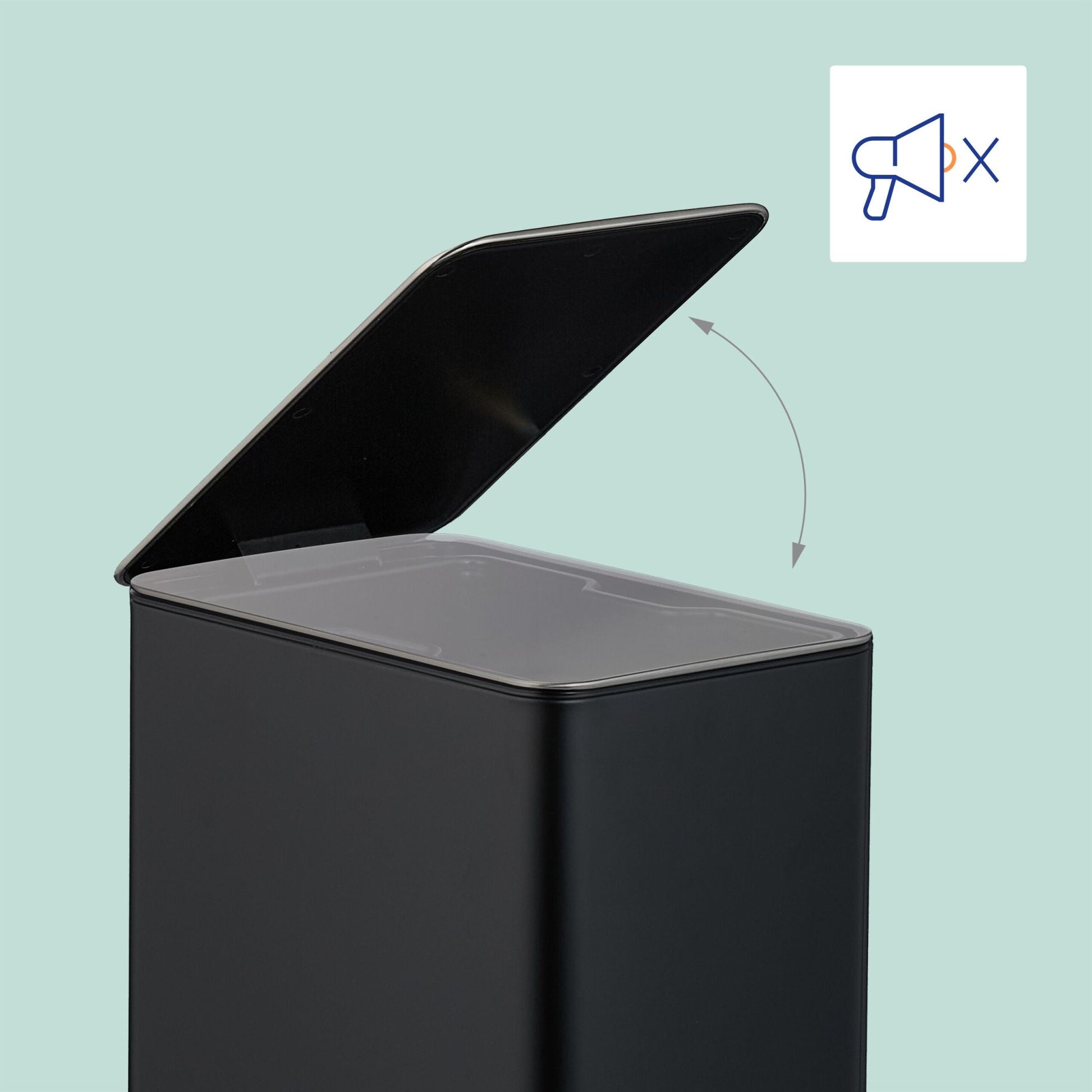 Kosmetikeimer 10 Liter Schwarz-Silber von Relaxdays