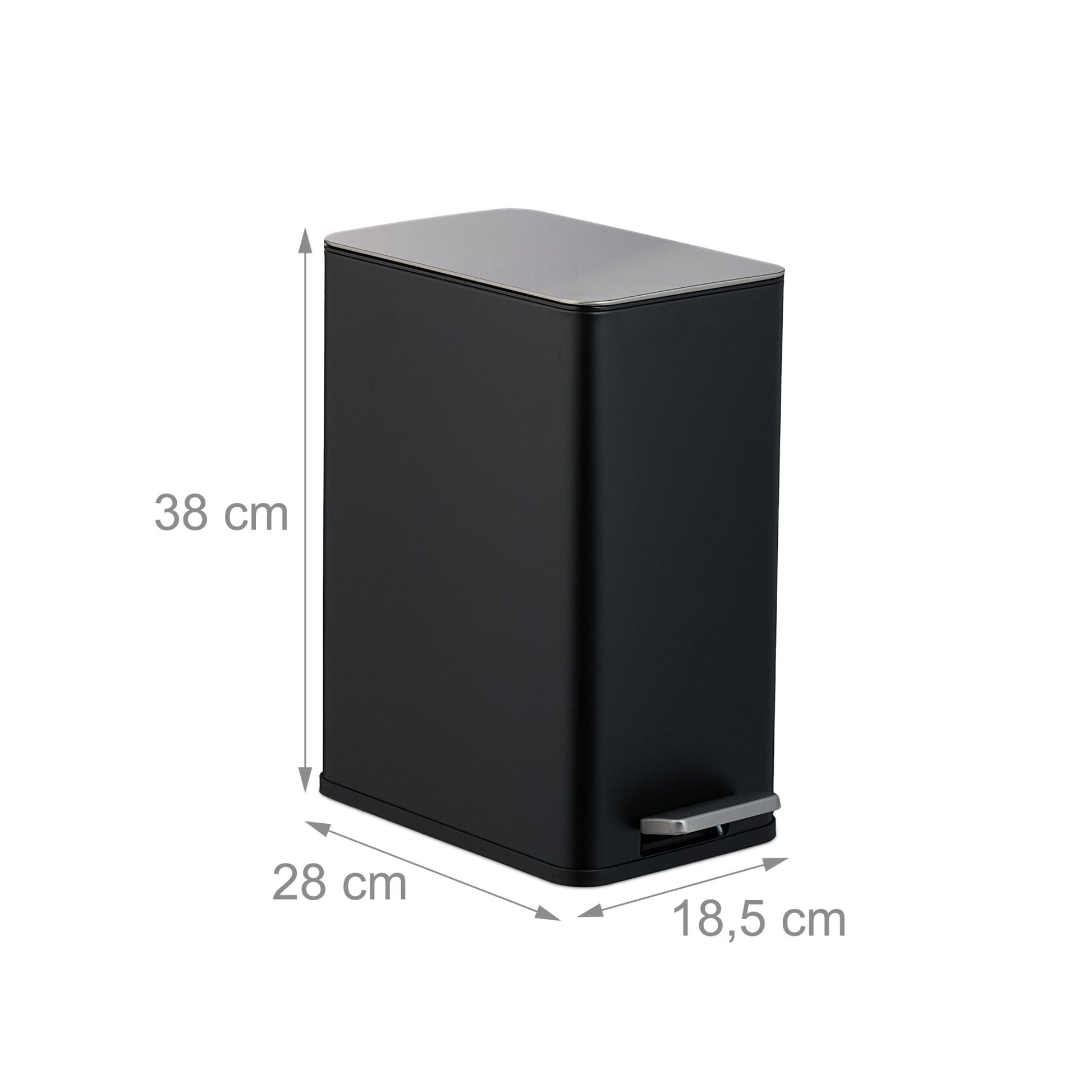 Kosmetikeimer 10 Liter Schwarz-Silber von Relaxdays