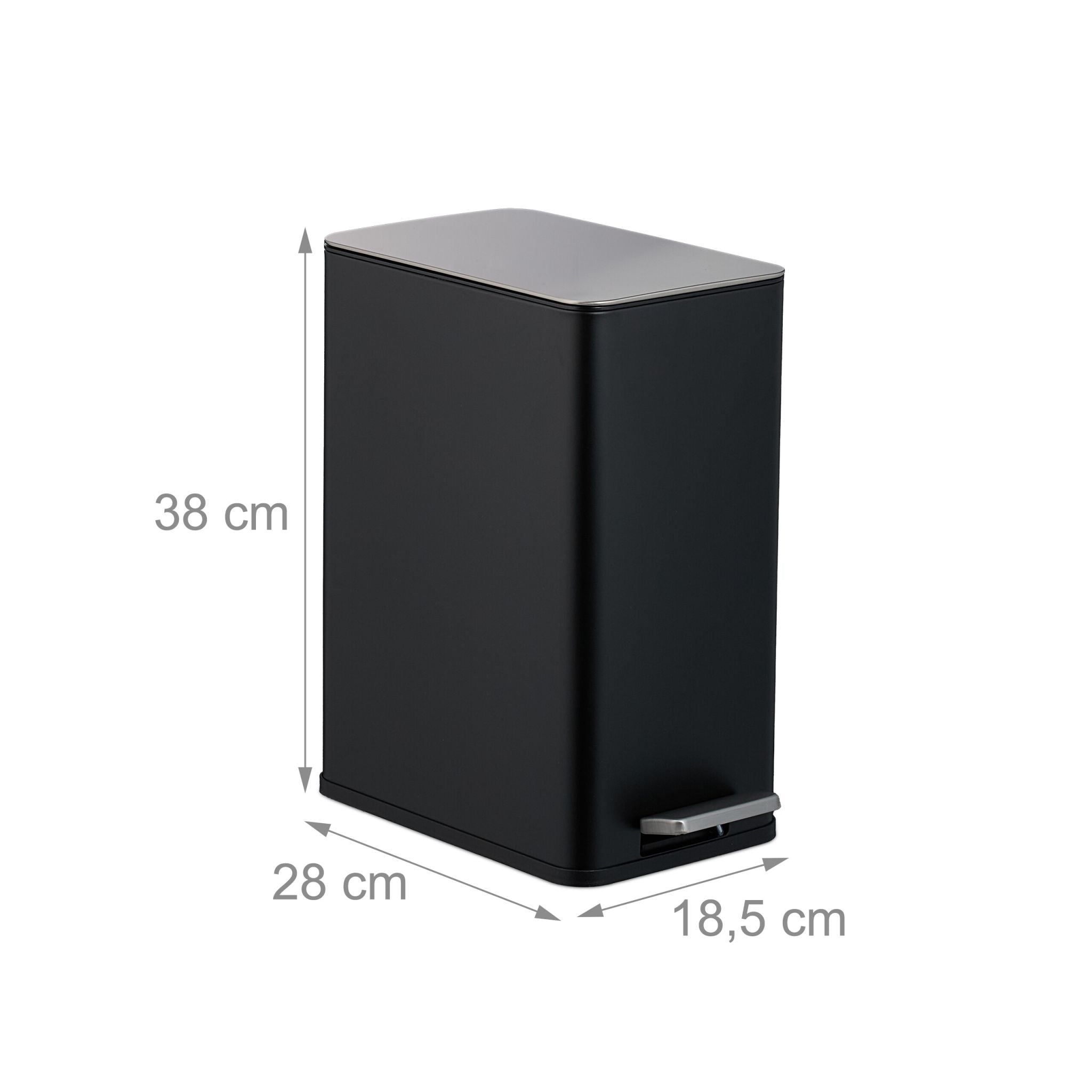 Kosmetikeimer 10 Liter Schwarz-Silber von Relaxdays