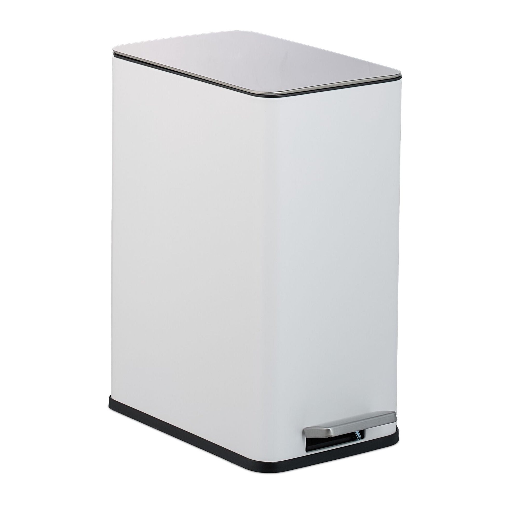 Kosmetikeimer 10 Liter Weiss-Schwarz-Silber von Relaxdays