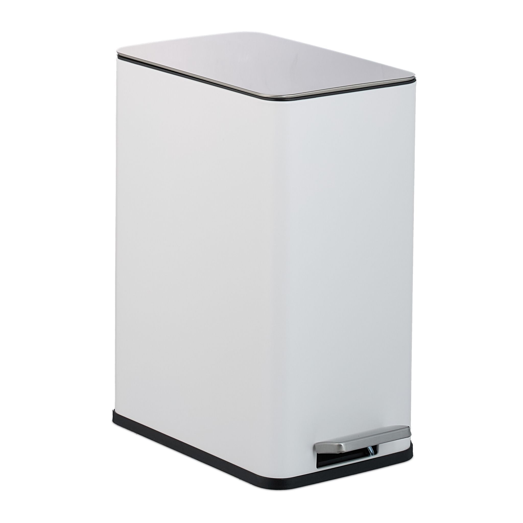 Kosmetikeimer 10 Liter Weiss-Schwarz-Silber von Relaxdays