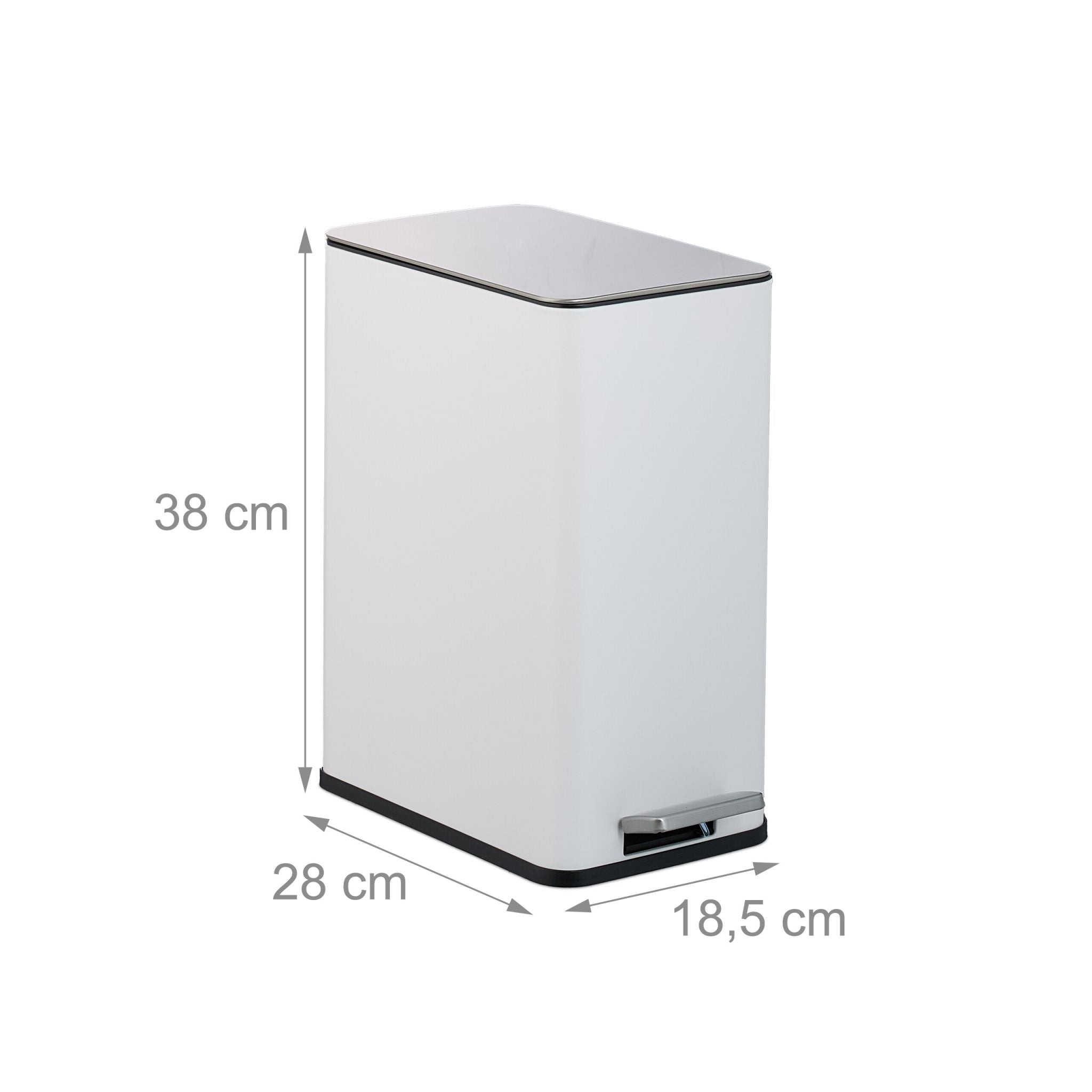 Kosmetikeimer 10 Liter Weiss-Schwarz-Silber von Relaxdays