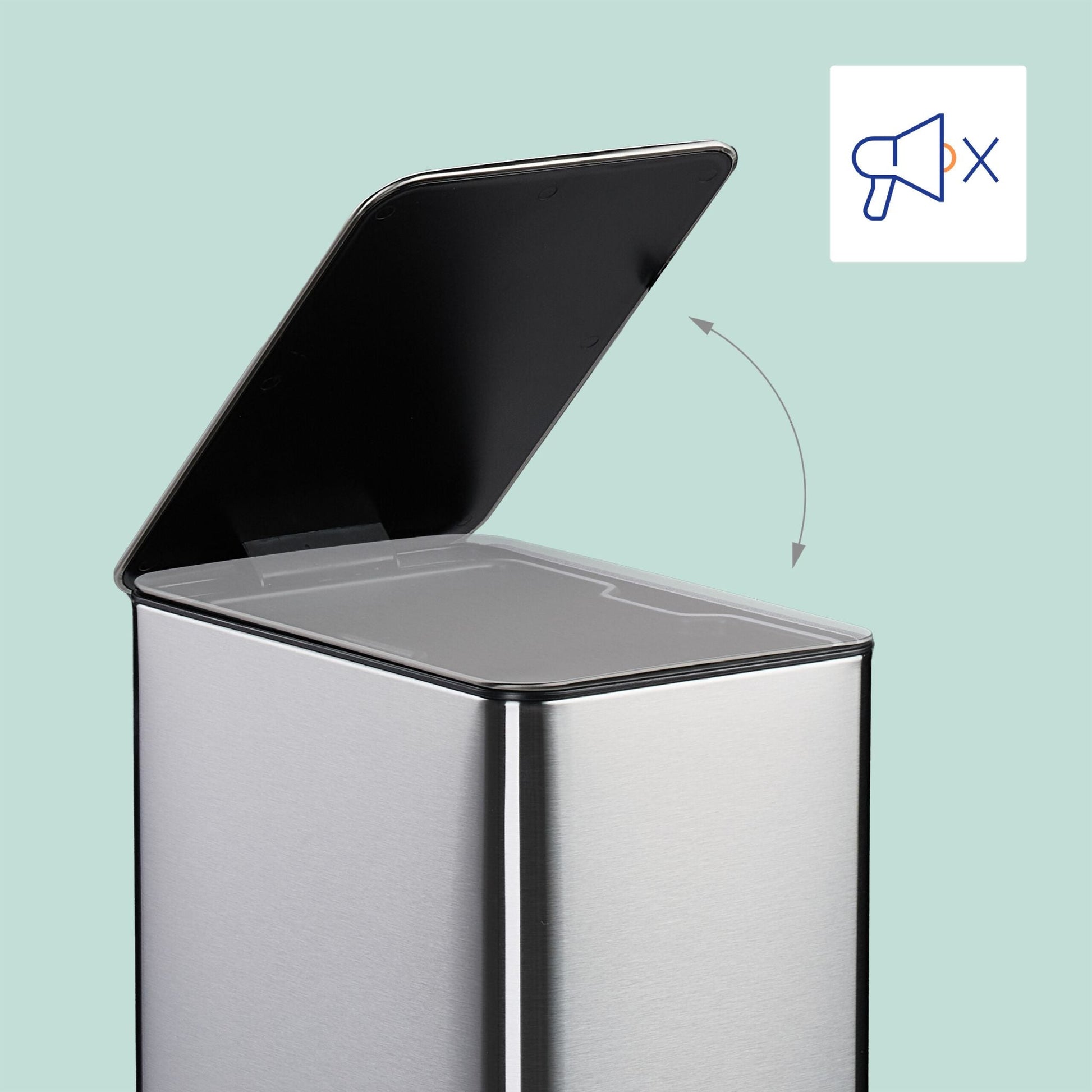 Kosmetikeimer 10 Liter Schwarz-Silber von Relaxdays