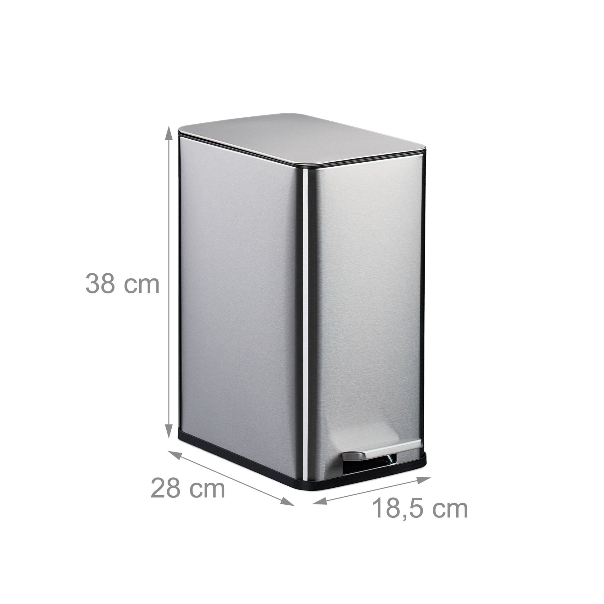 Kosmetikeimer 10 Liter Schwarz-Silber von Relaxdays