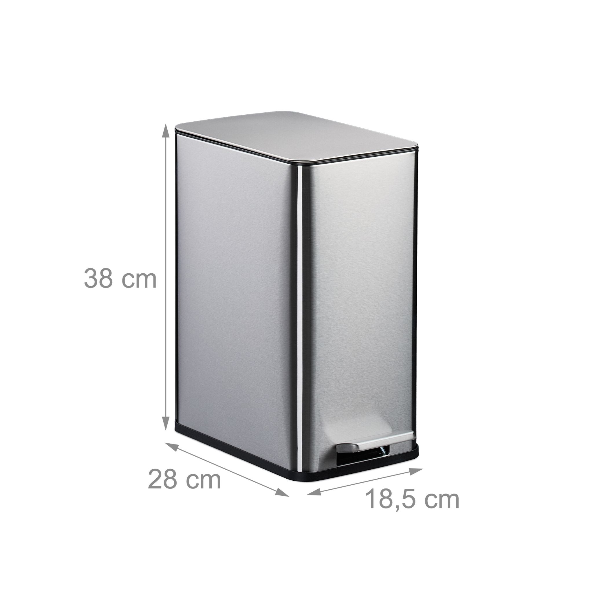 Kosmetikeimer 10 Liter Schwarz-Silber von Relaxdays