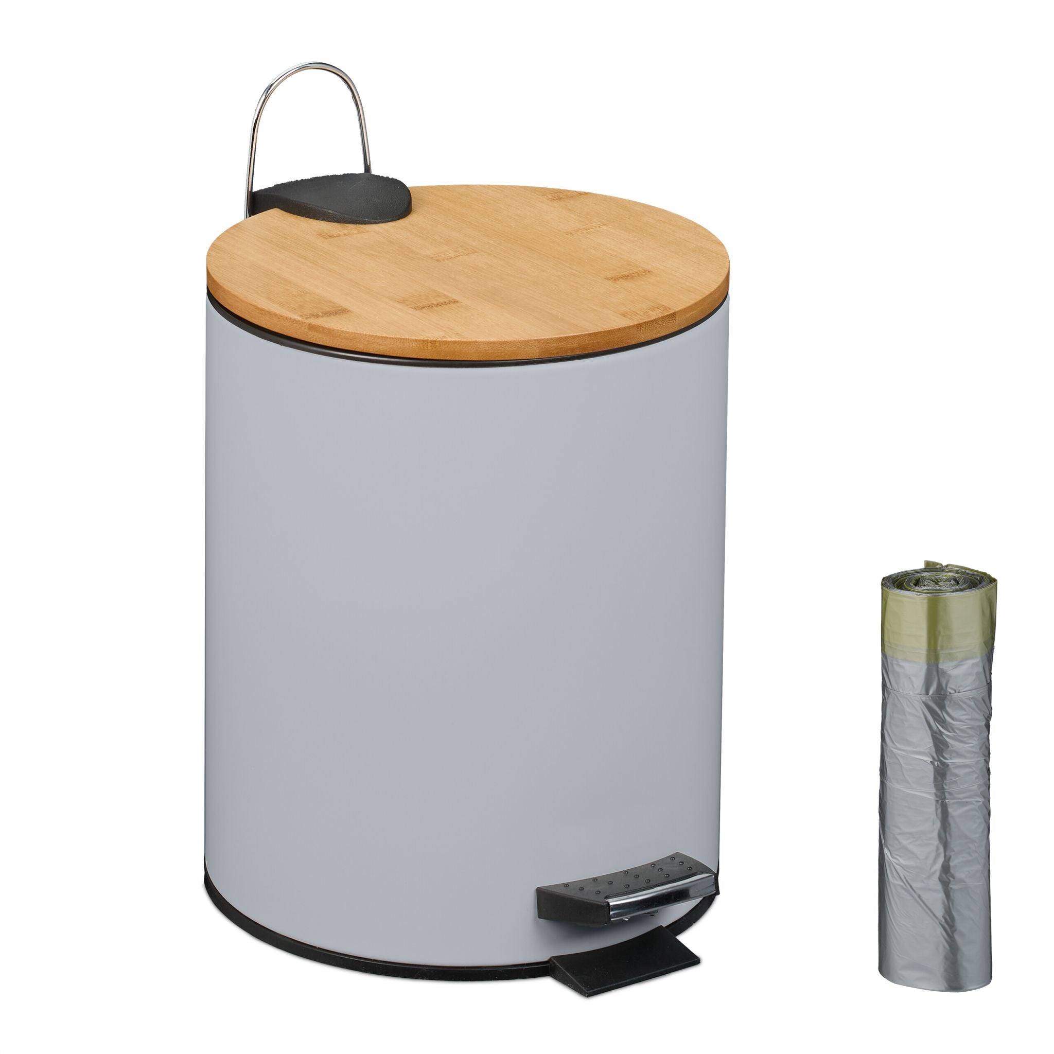 Kosmetikeimer 5 Liter Hellbraun-Schwarz-Grau von Relaxdays