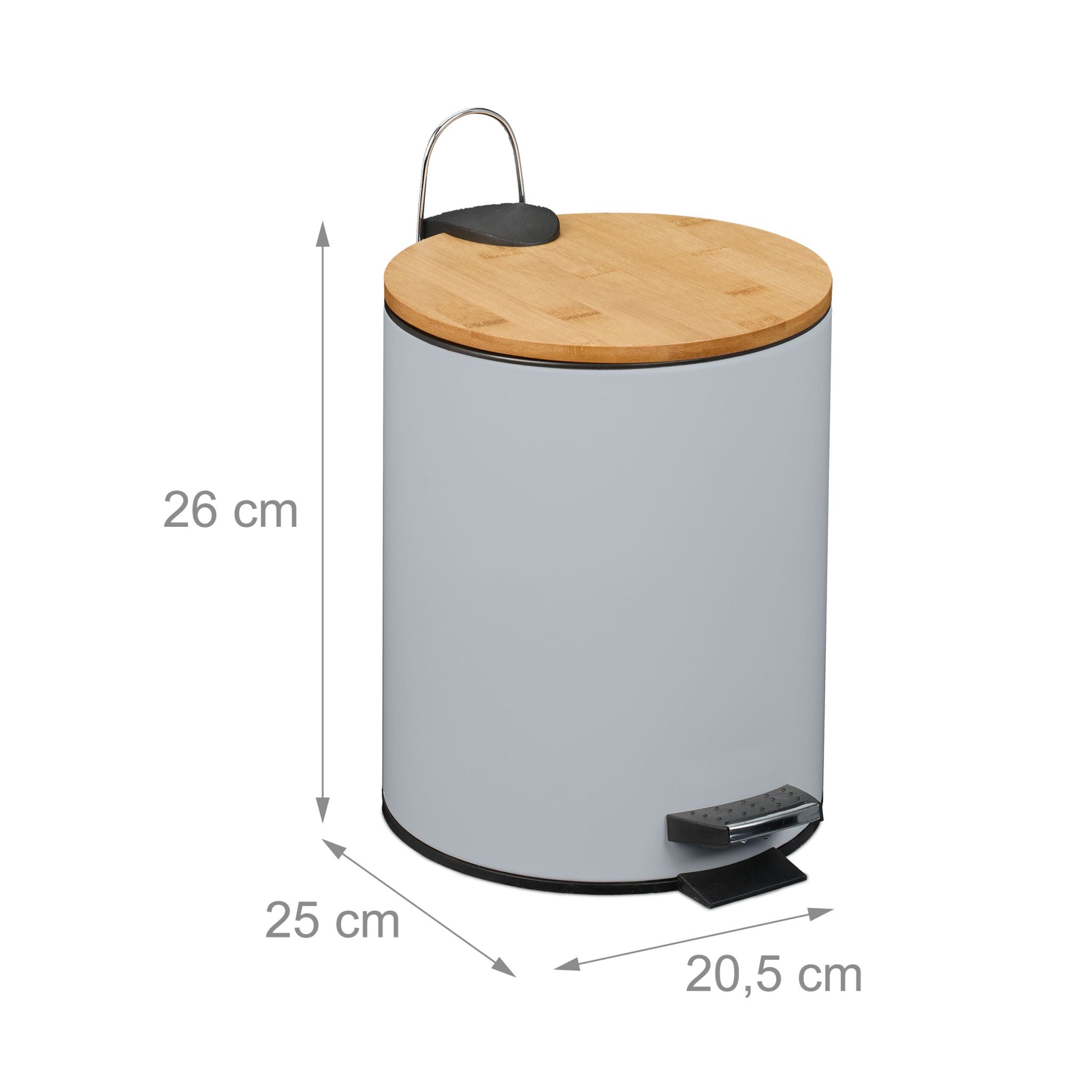 Kosmetikeimer 5 Liter Hellbraun-Schwarz-Grau von Relaxdays